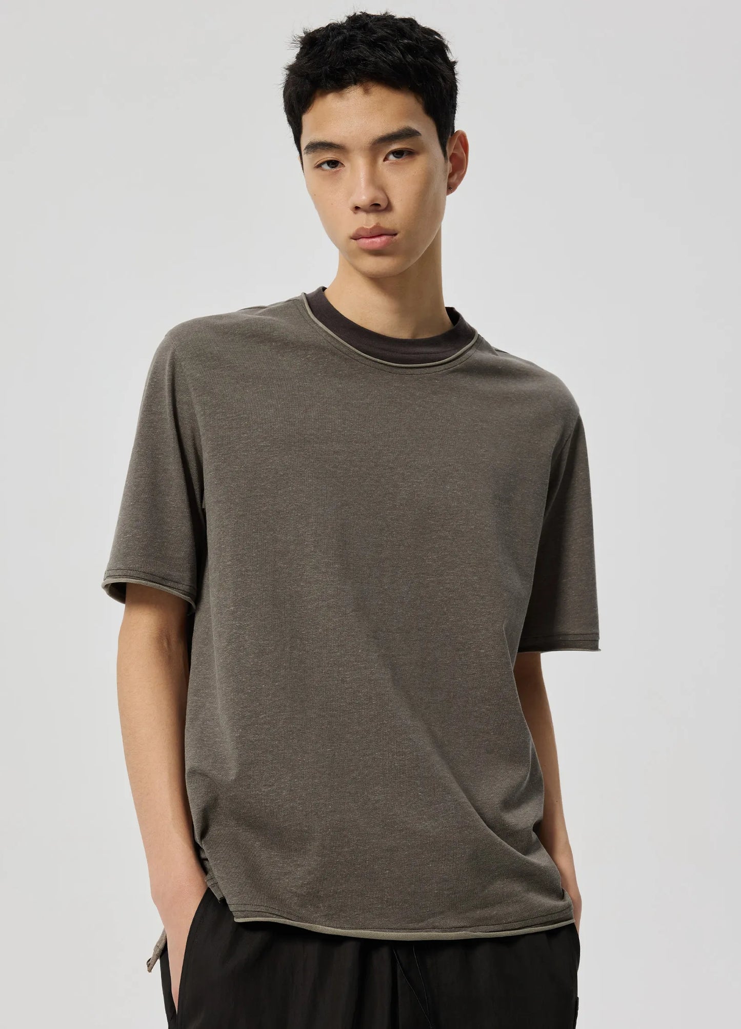 Paneled Collar Tee