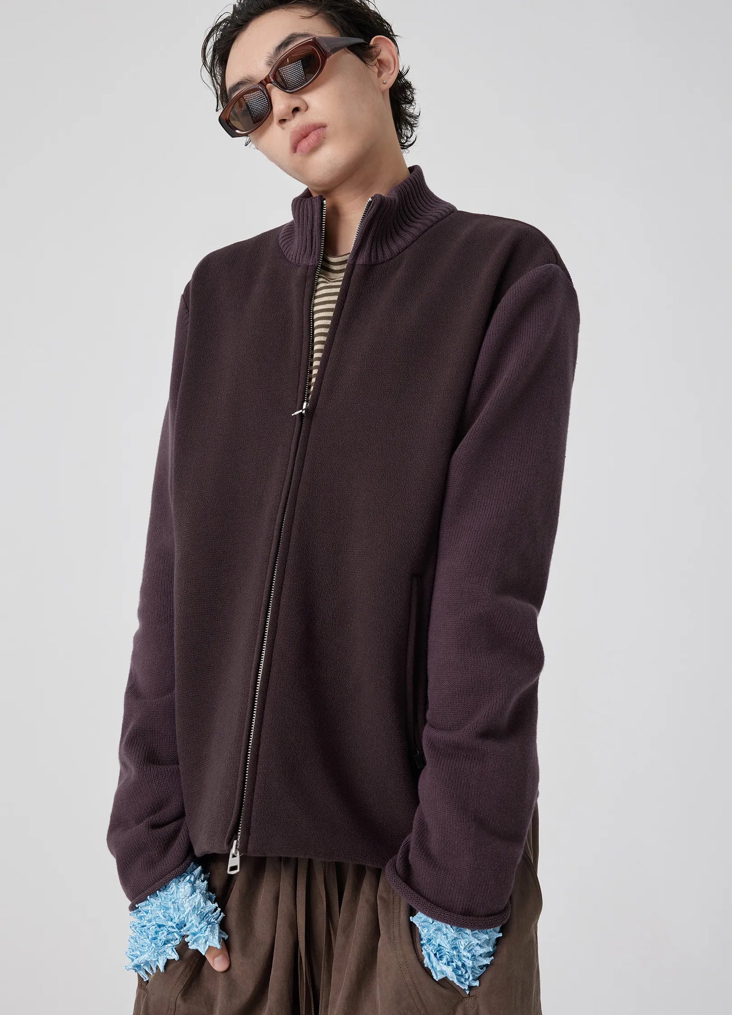 Paneled Knit Jacket