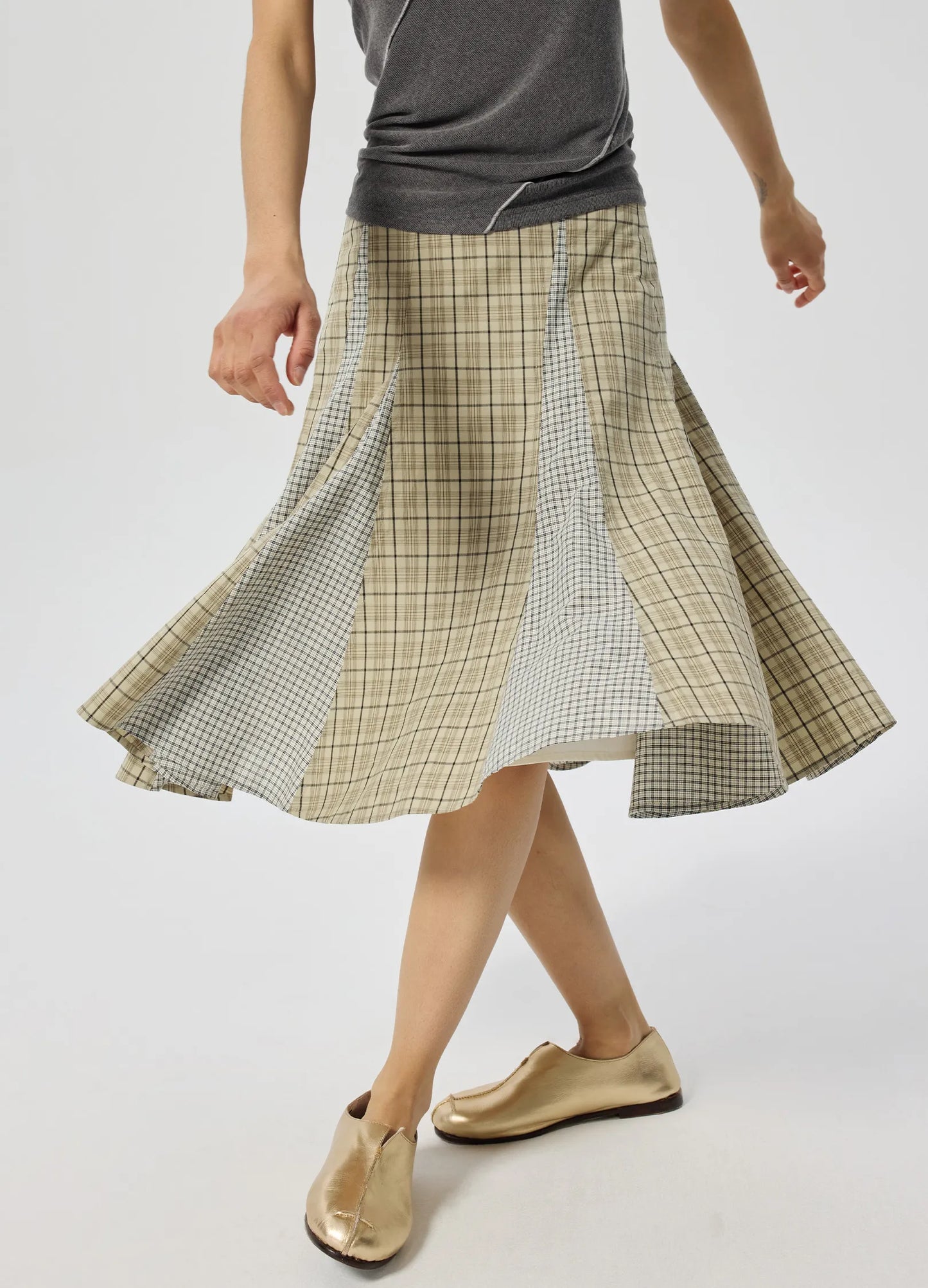 Plaid Mid Skirt
