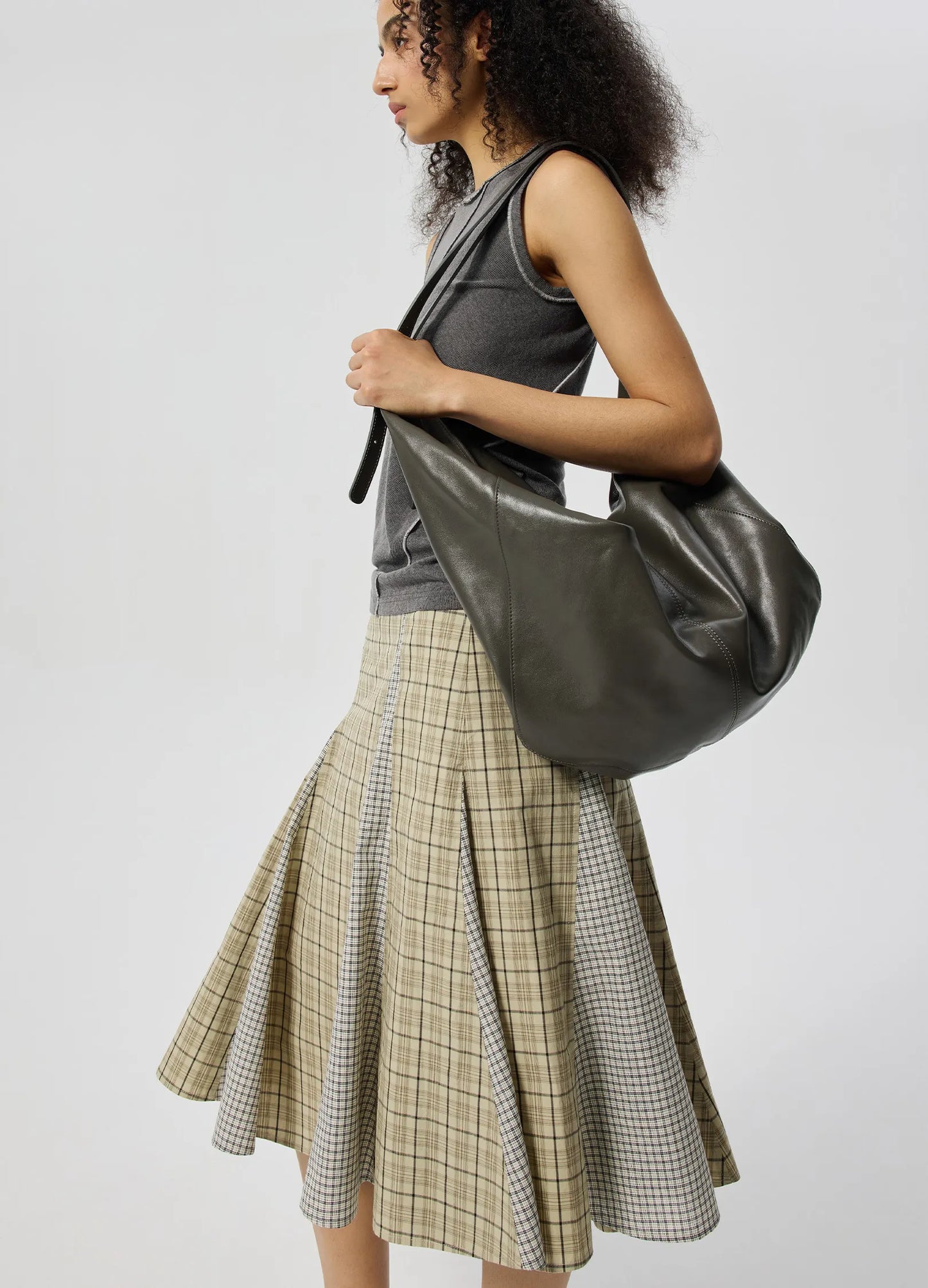 Plaid Mid Skirt