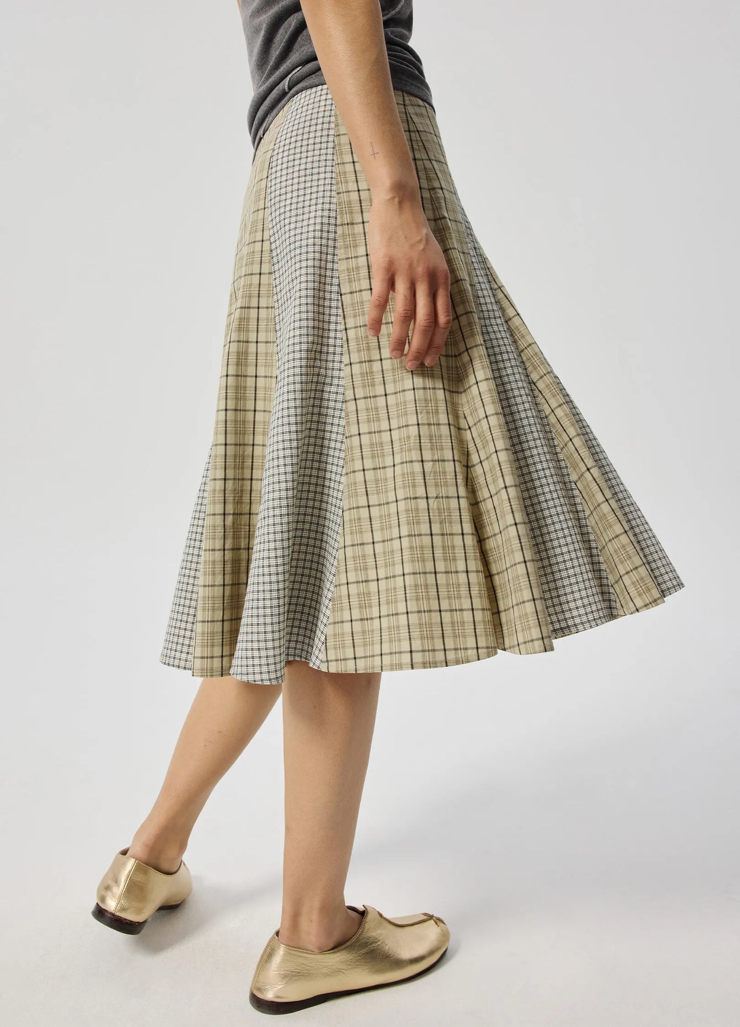 Plaid Mid Skirt