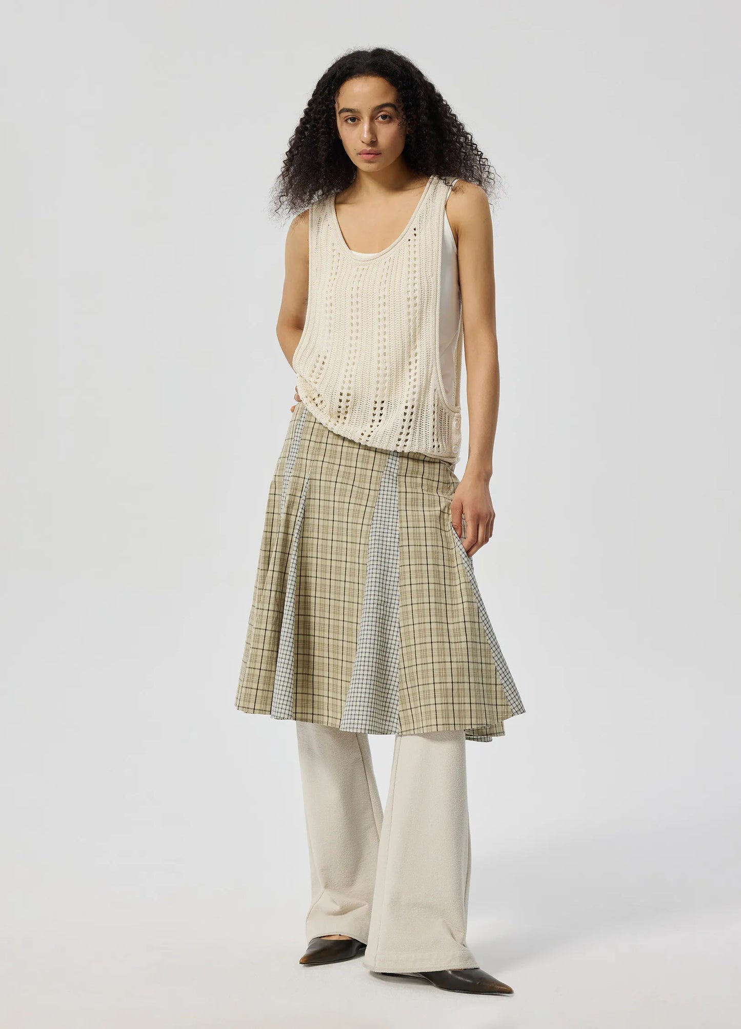 Plaid Mid Skirt