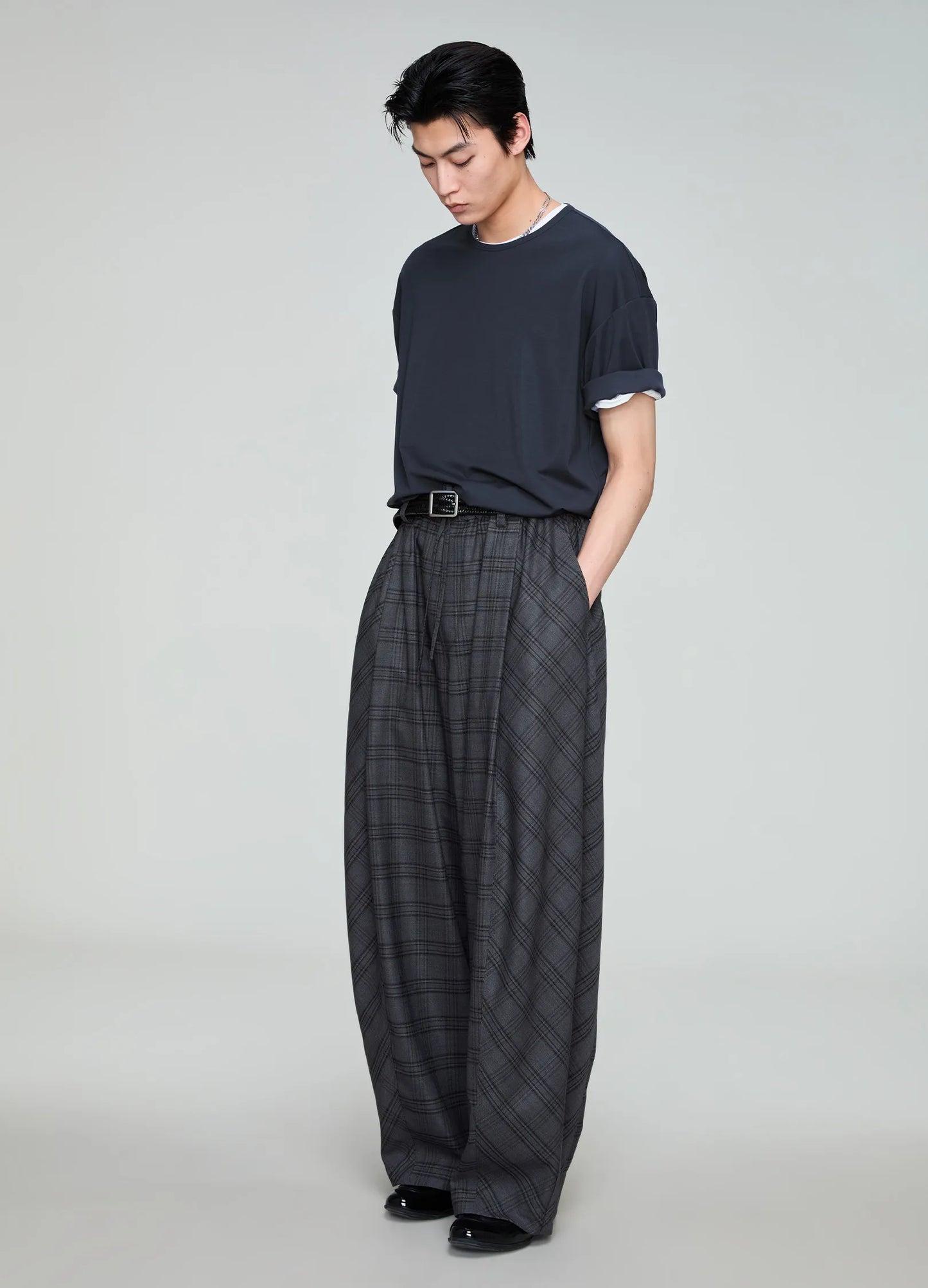 Plaid Wide Pleats