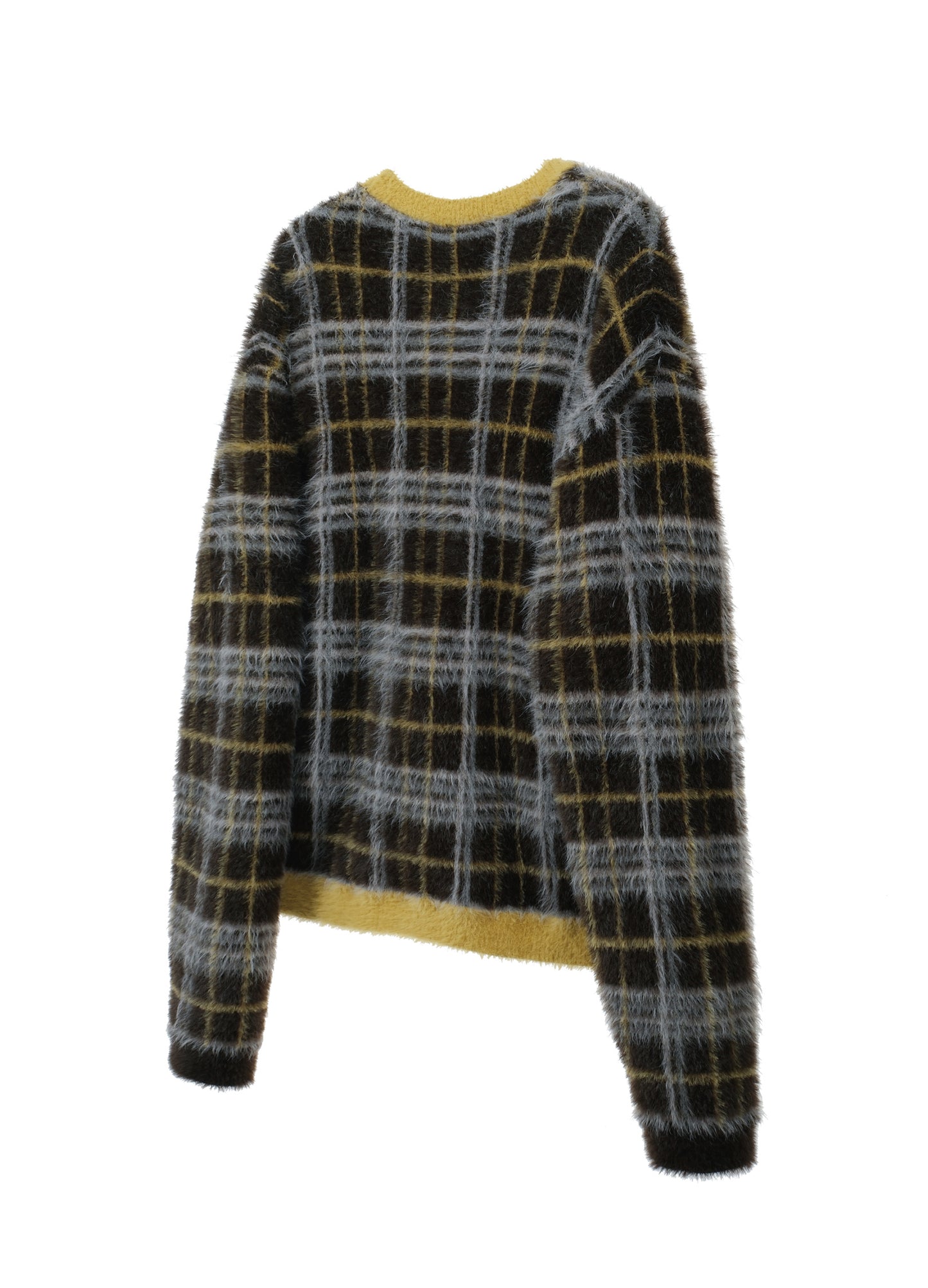 Plaid Knitted Cardigan