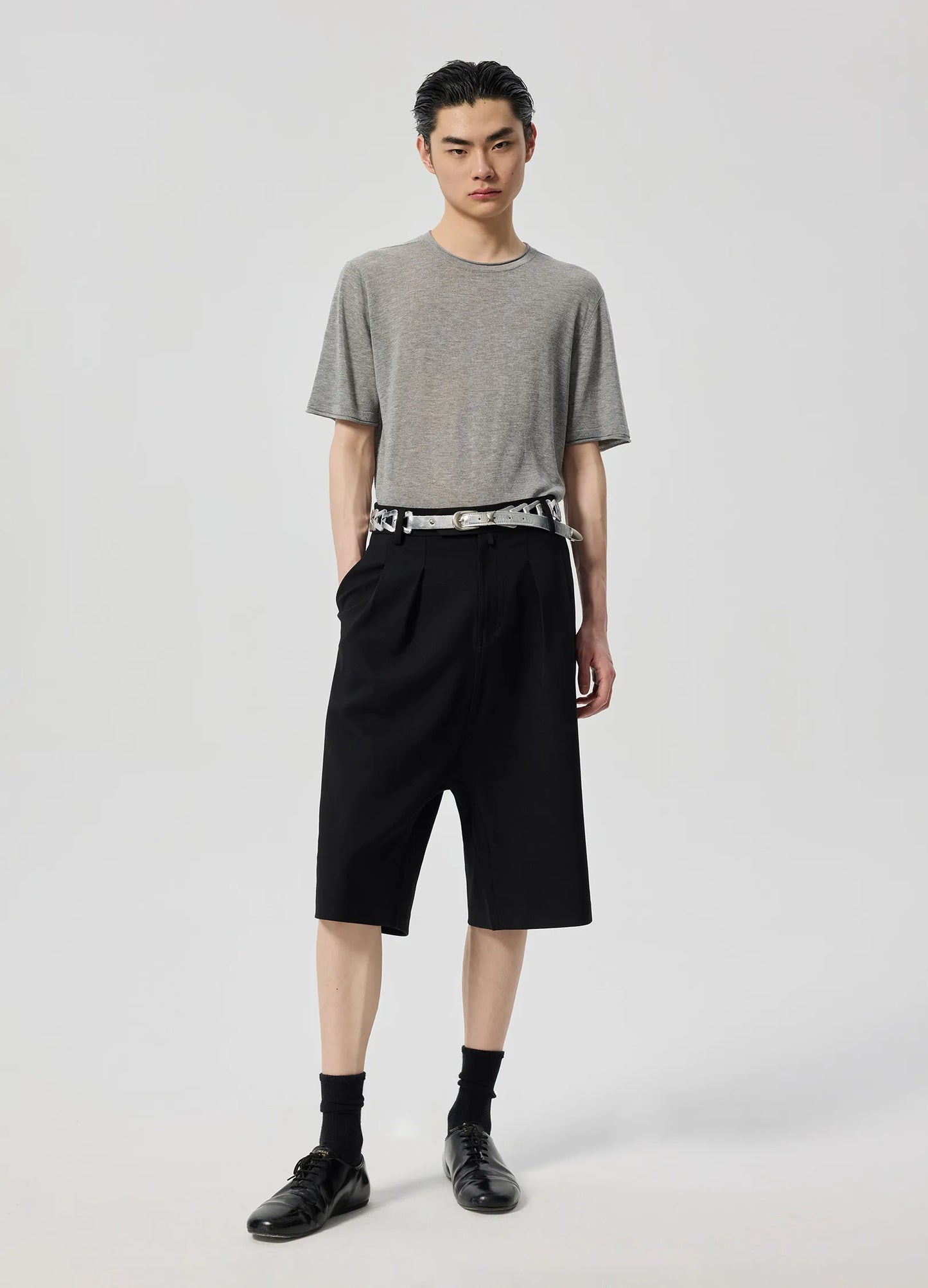 Pleated Drop Shorts