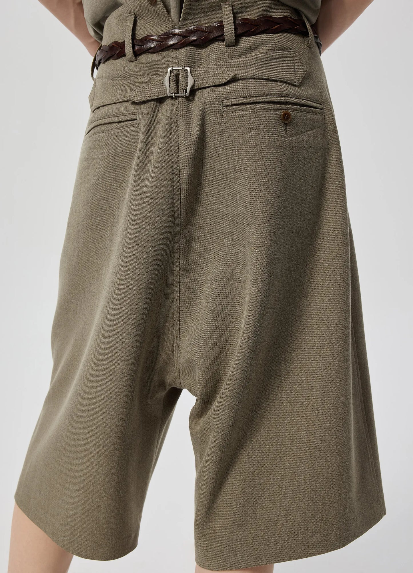 Pleated Drop Shorts