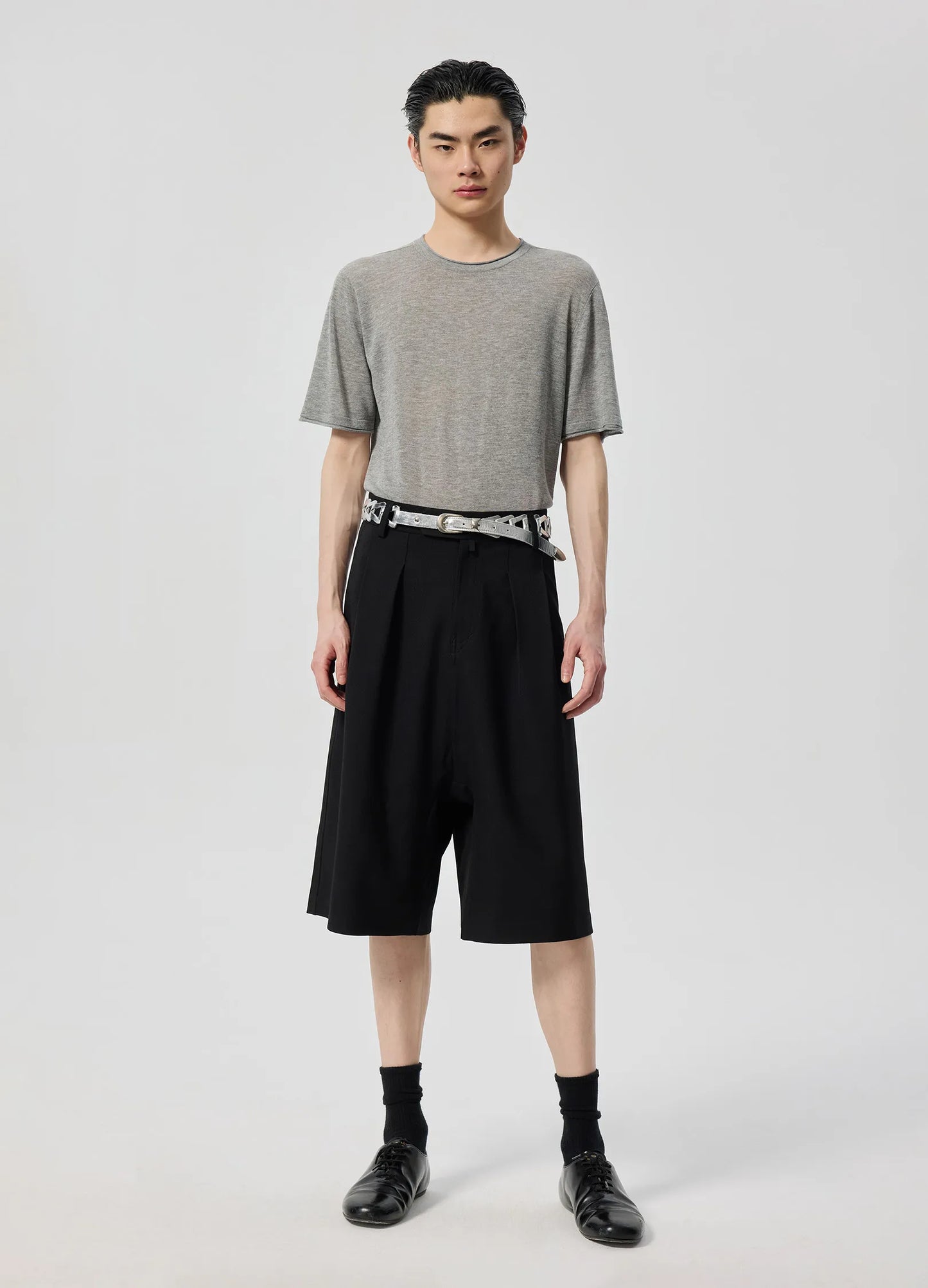 Pleated Drop Shorts