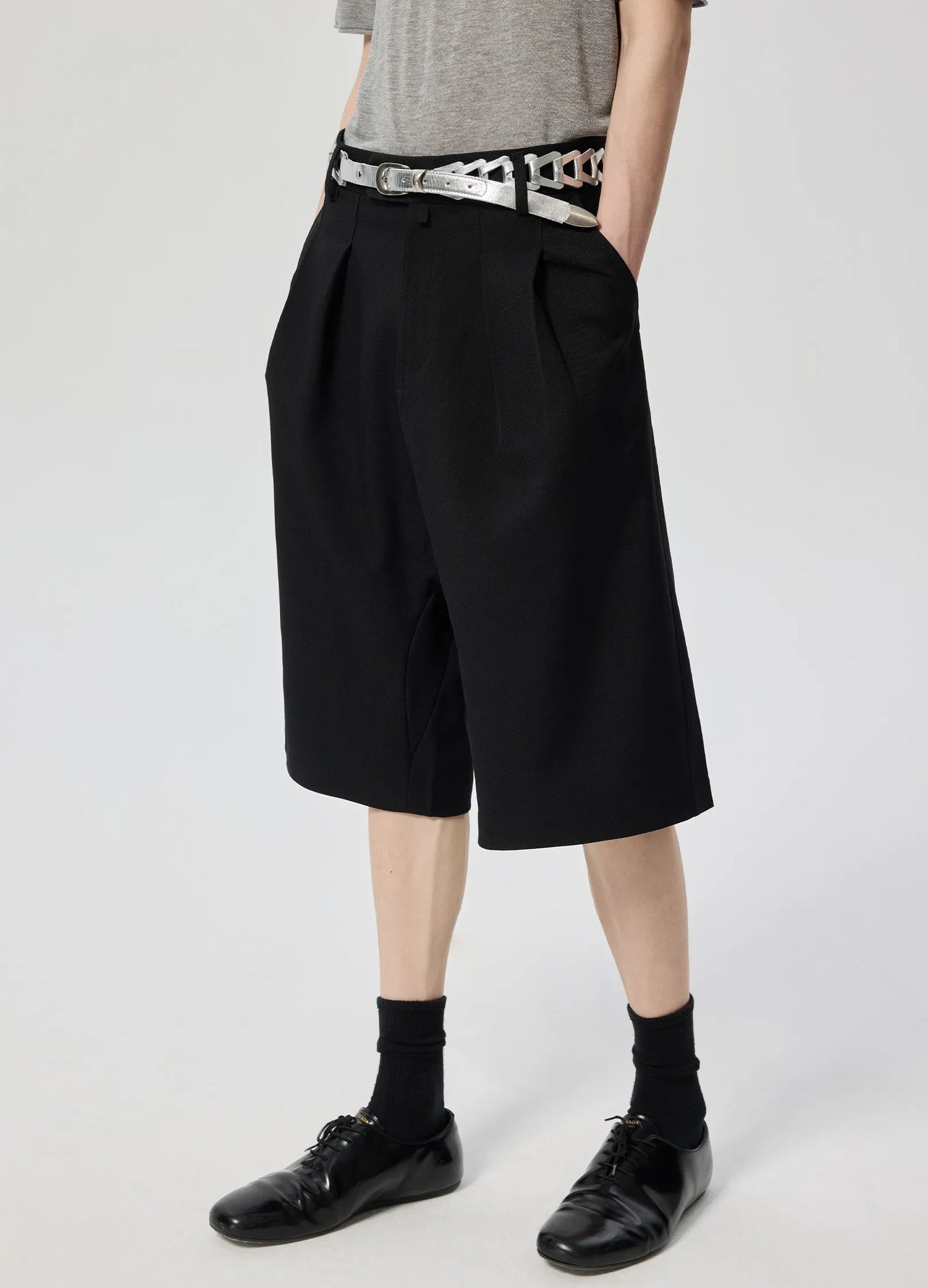 Pleated Drop Shorts