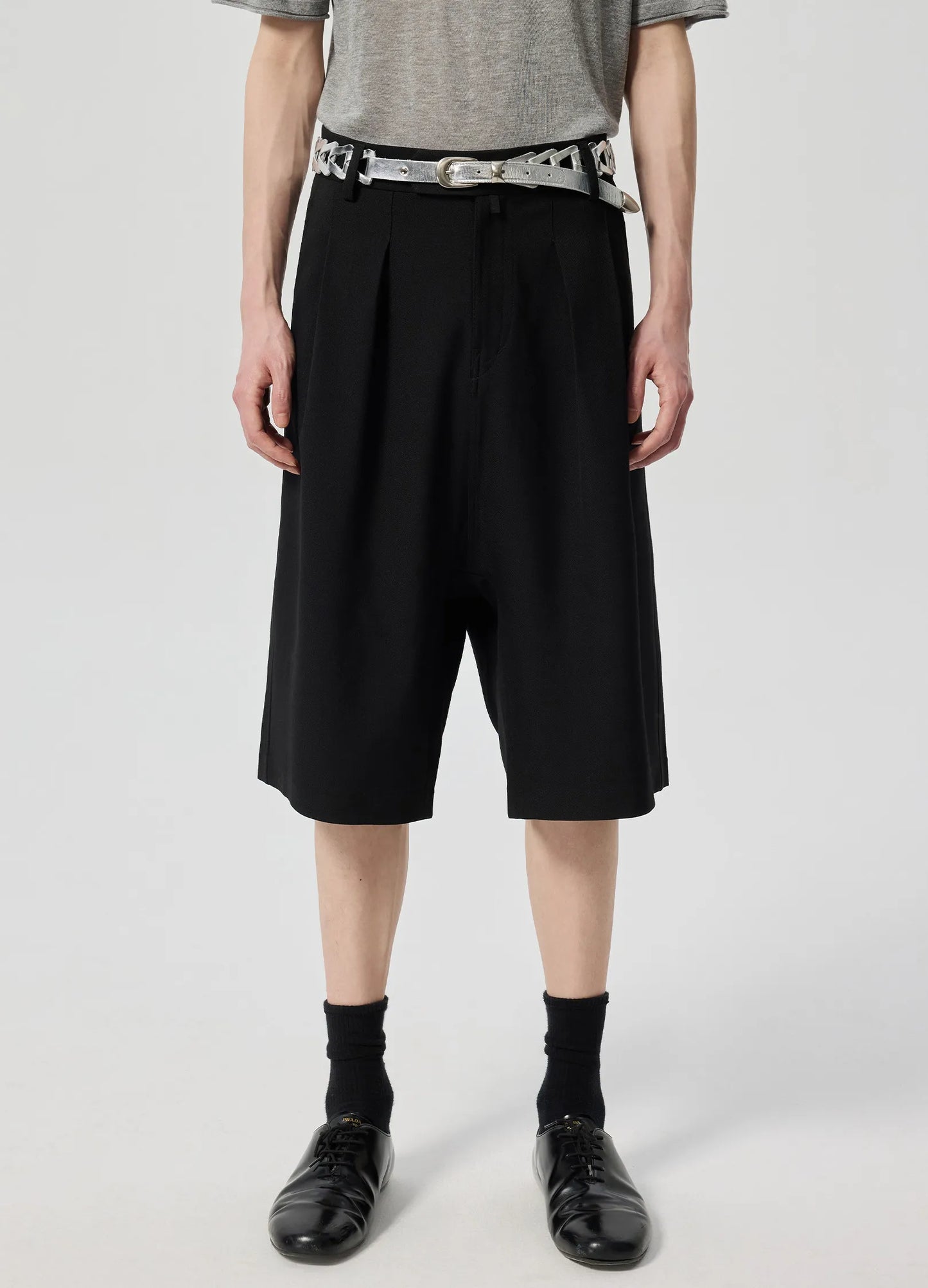 Pleated Drop Shorts