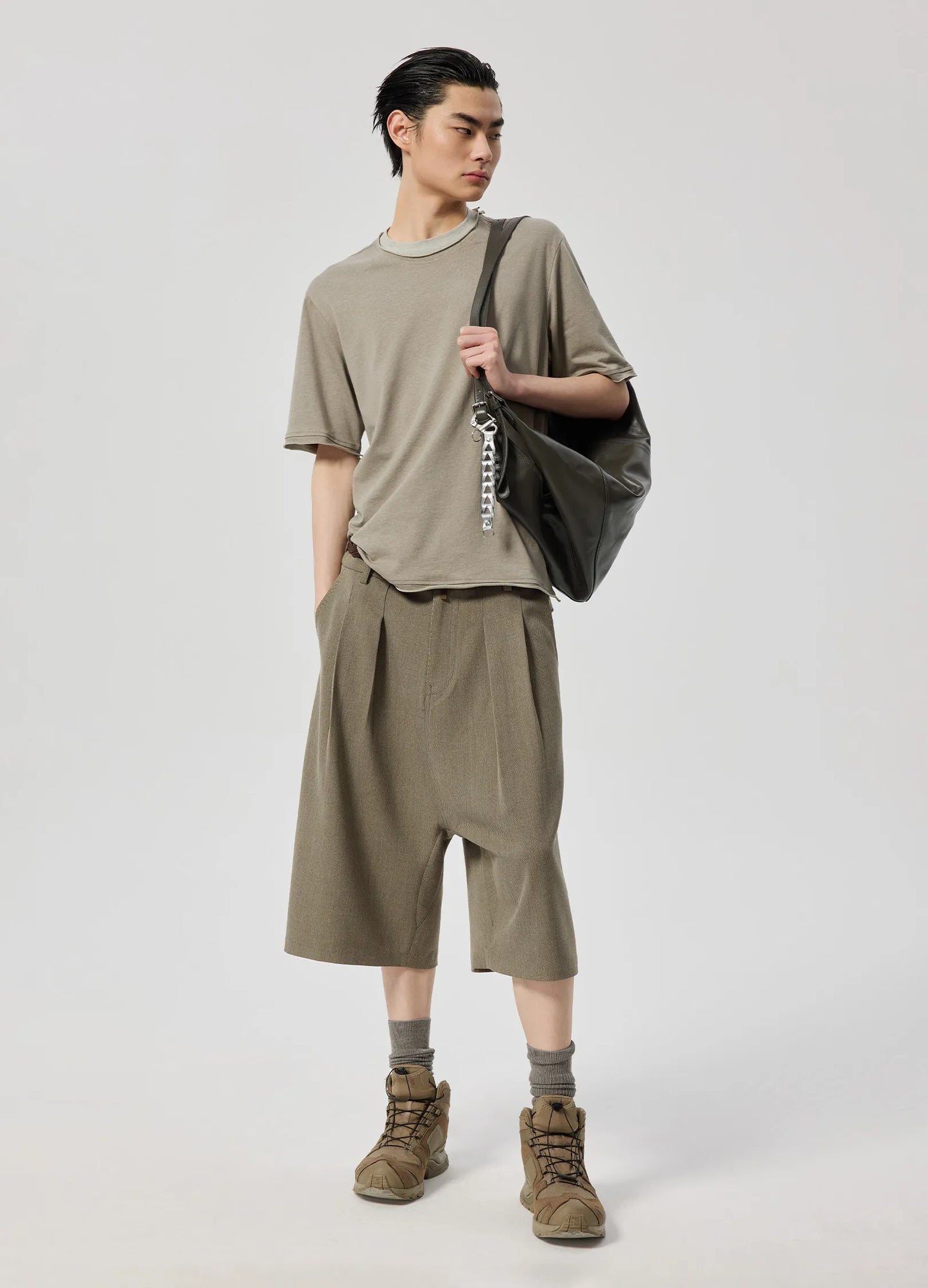 Pleated Drop Shorts