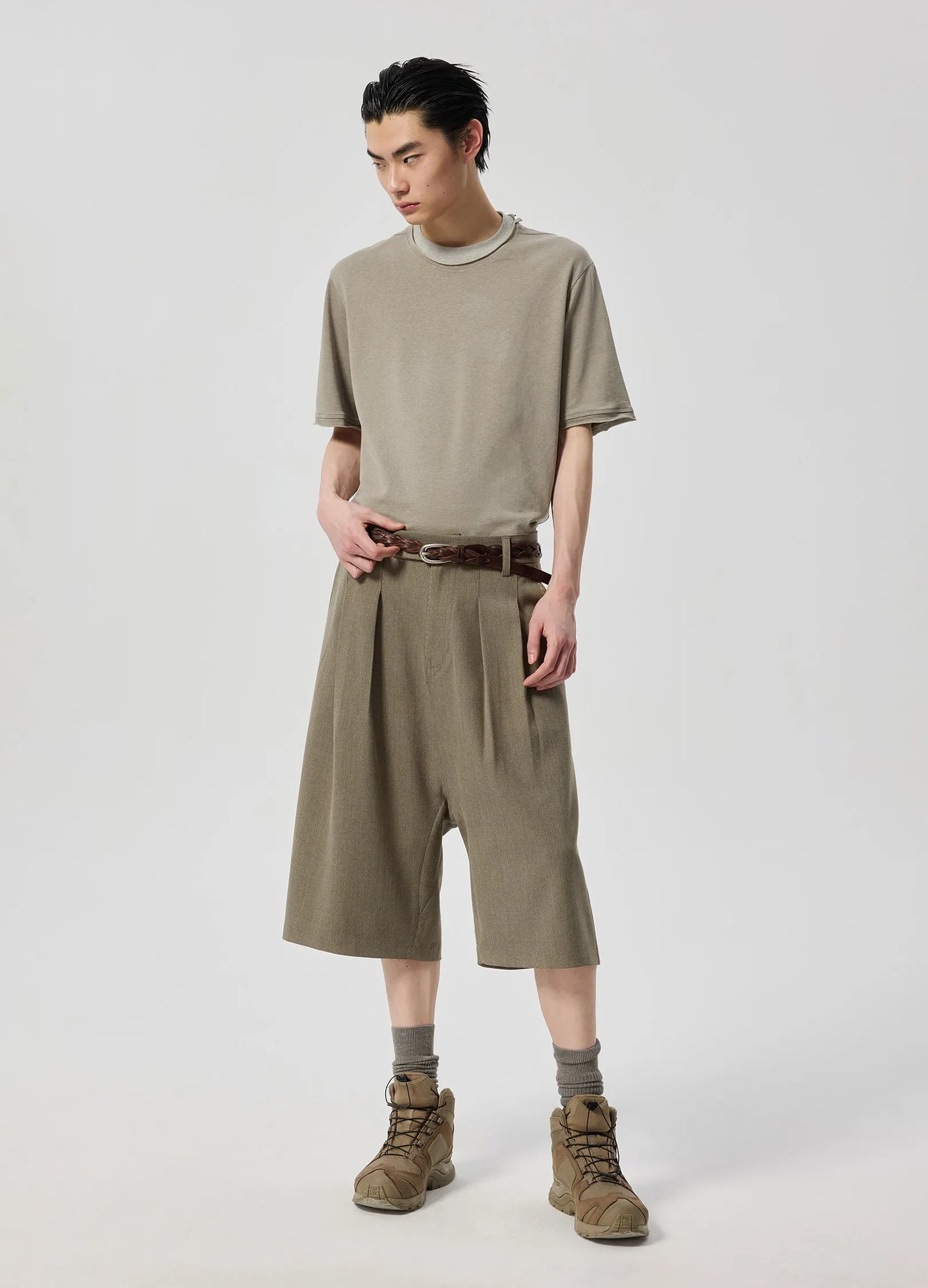 Pleated Drop Shorts
