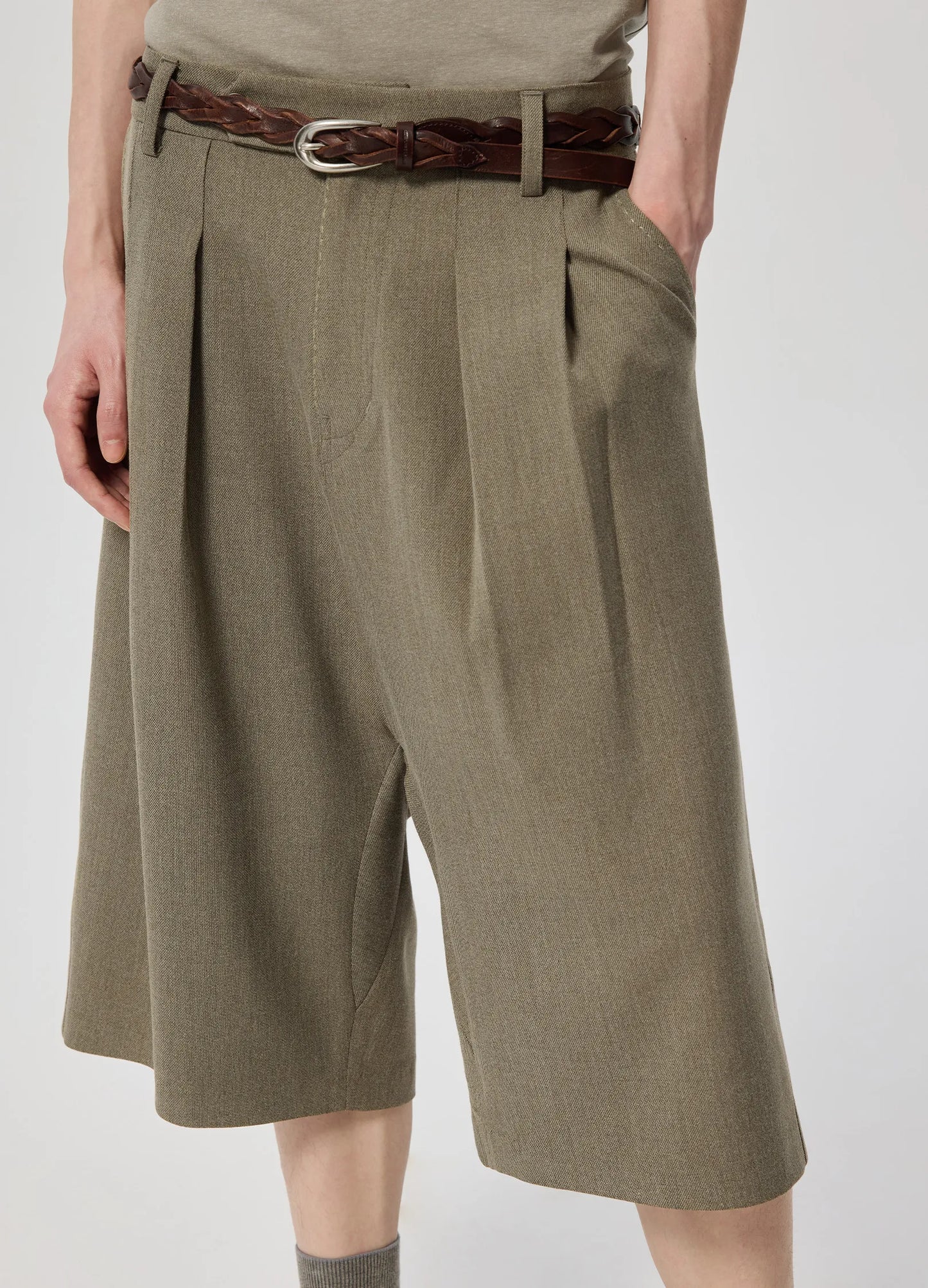 Pleated Drop Shorts