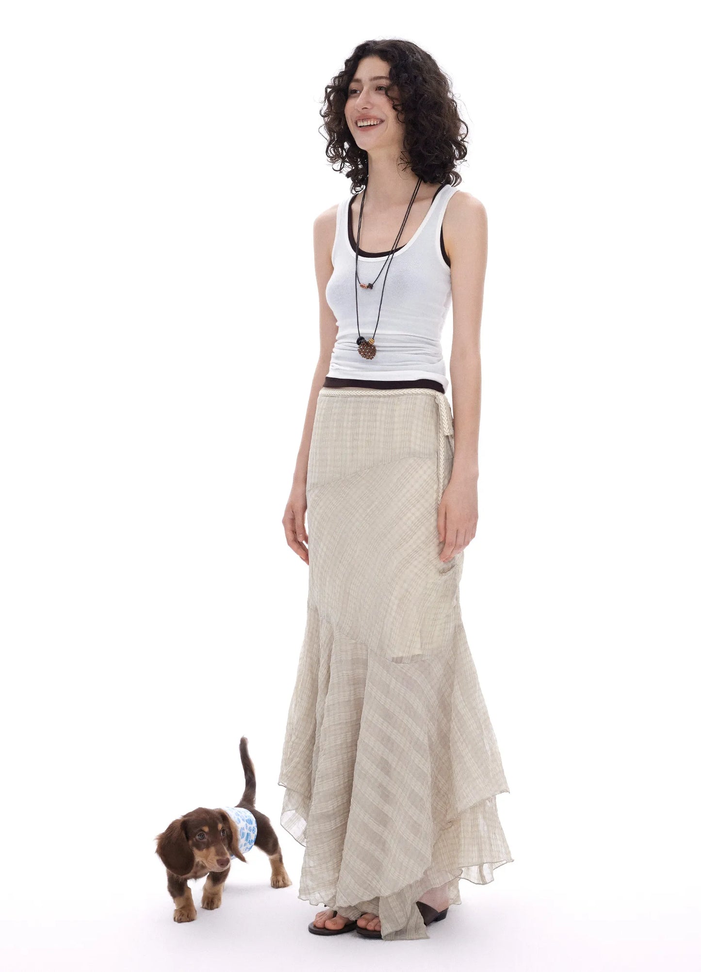 Pleated Maxi Skirt