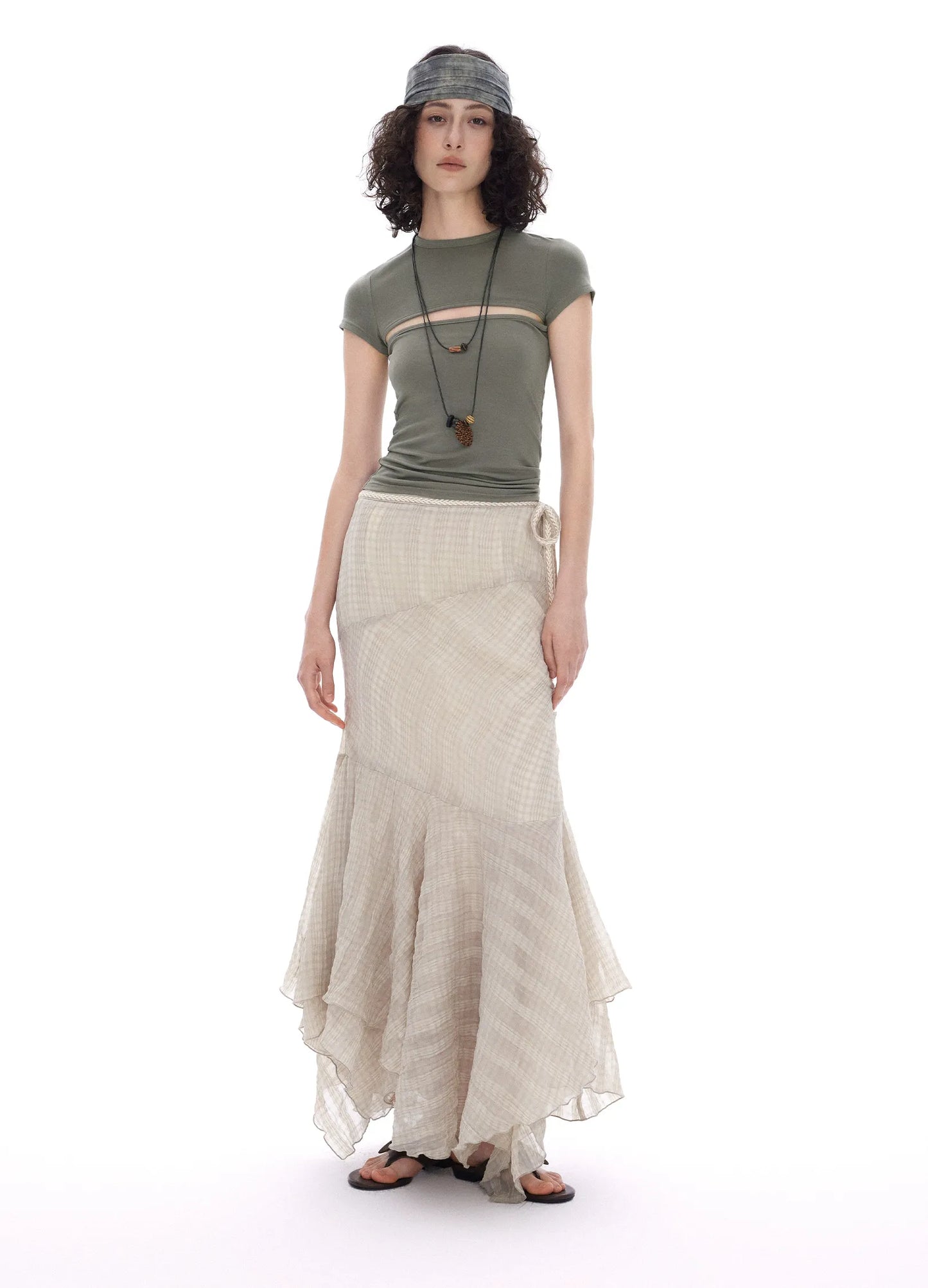 Pleated Maxi Skirt