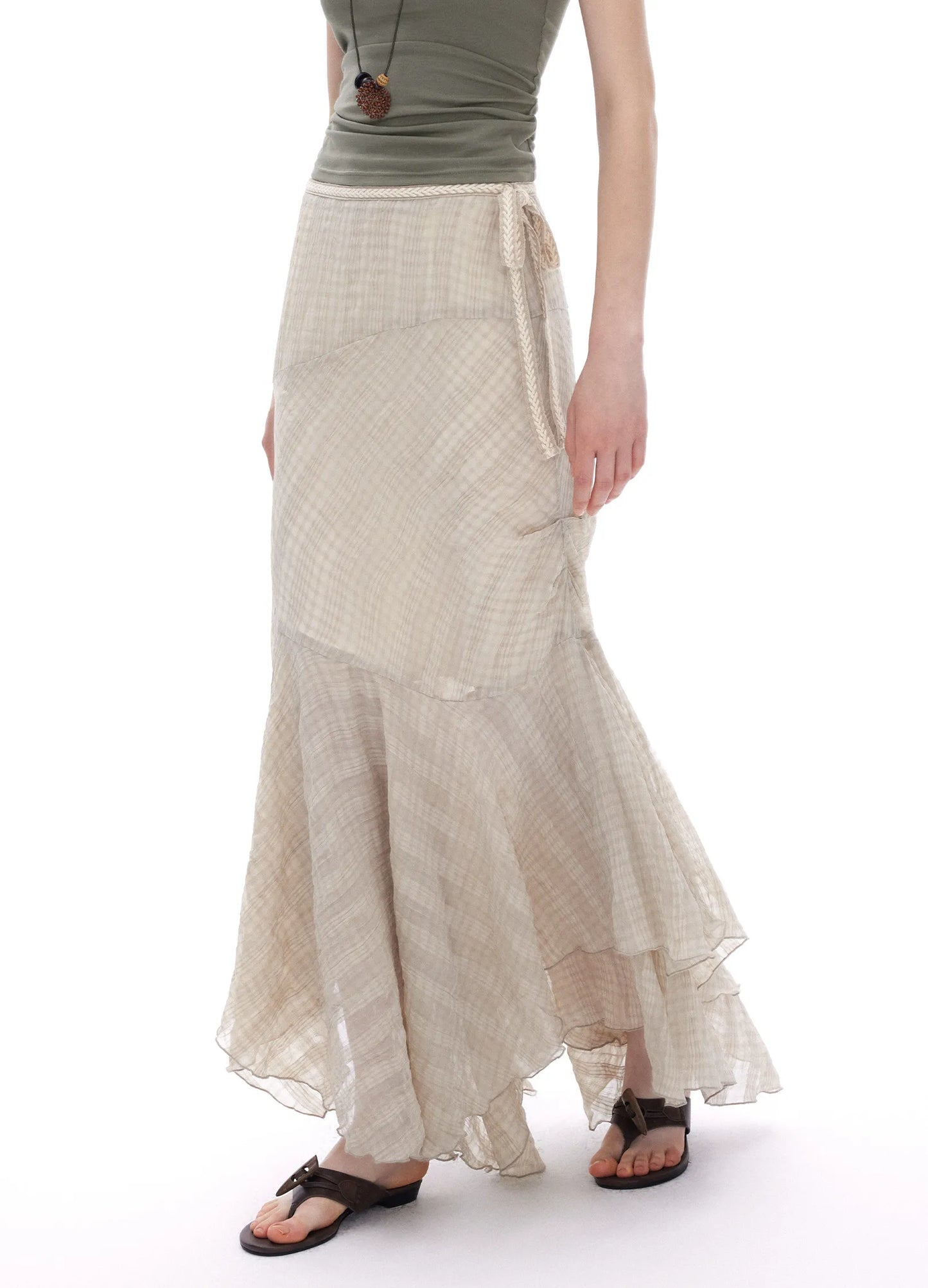 Pleated Maxi Skirt