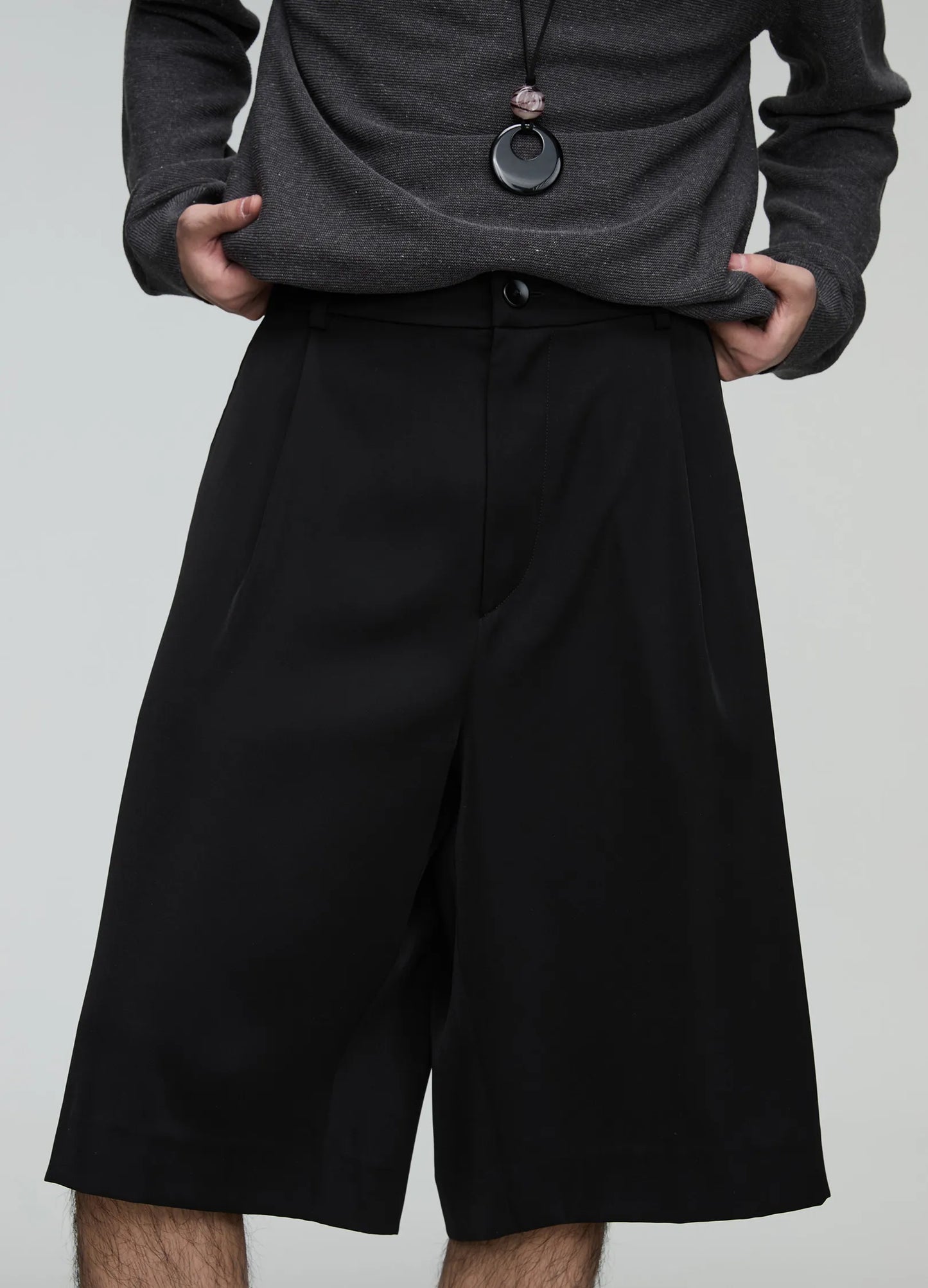 Pleated Suit Shorts
