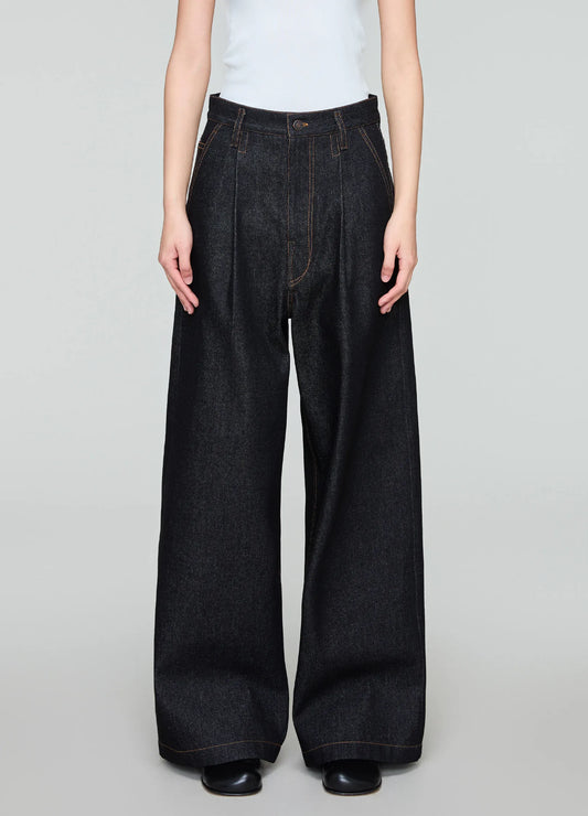 Pleated Wide Denims