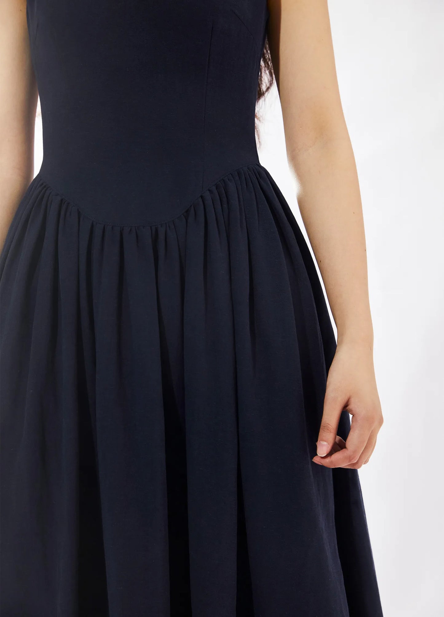 Pleated Linen Dress