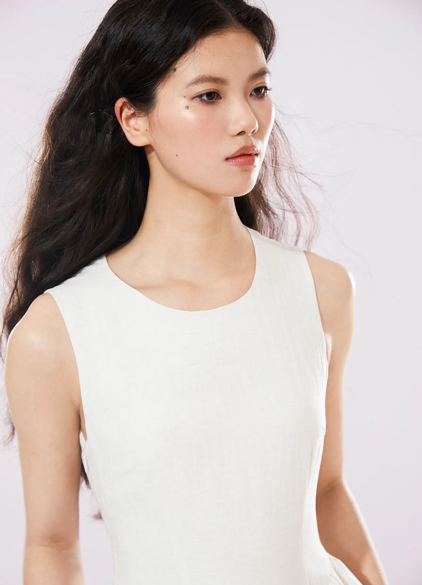 Pleated Linen Dress