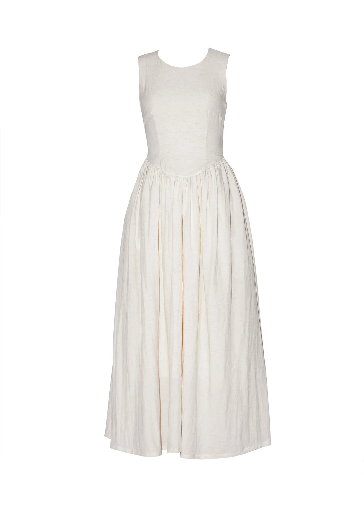 Pleated Linen Dress
