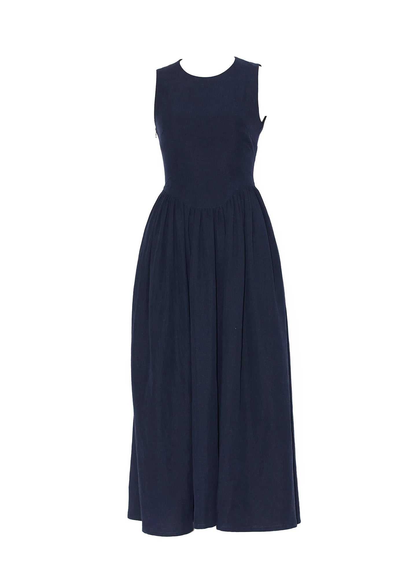 Pleated Linen Dress