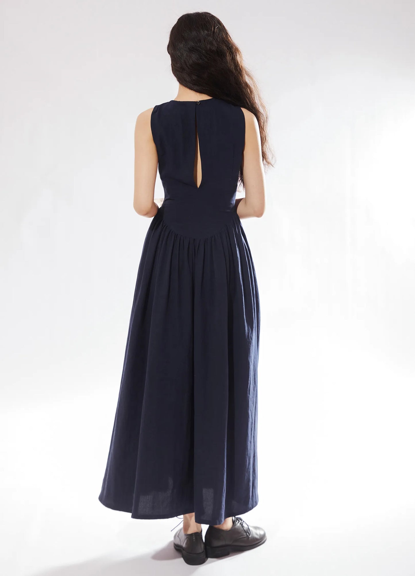 Pleated Linen Dress