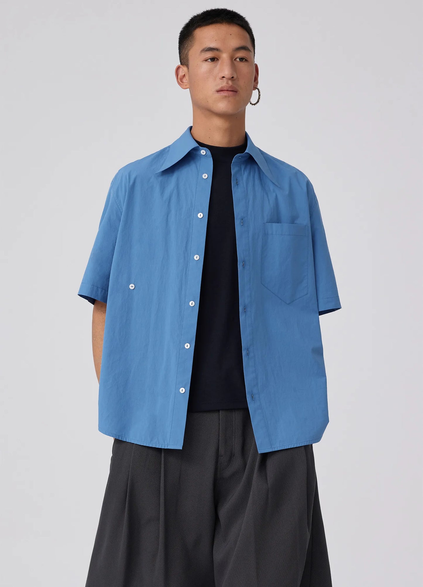 Pointed Collar SS Shirt
