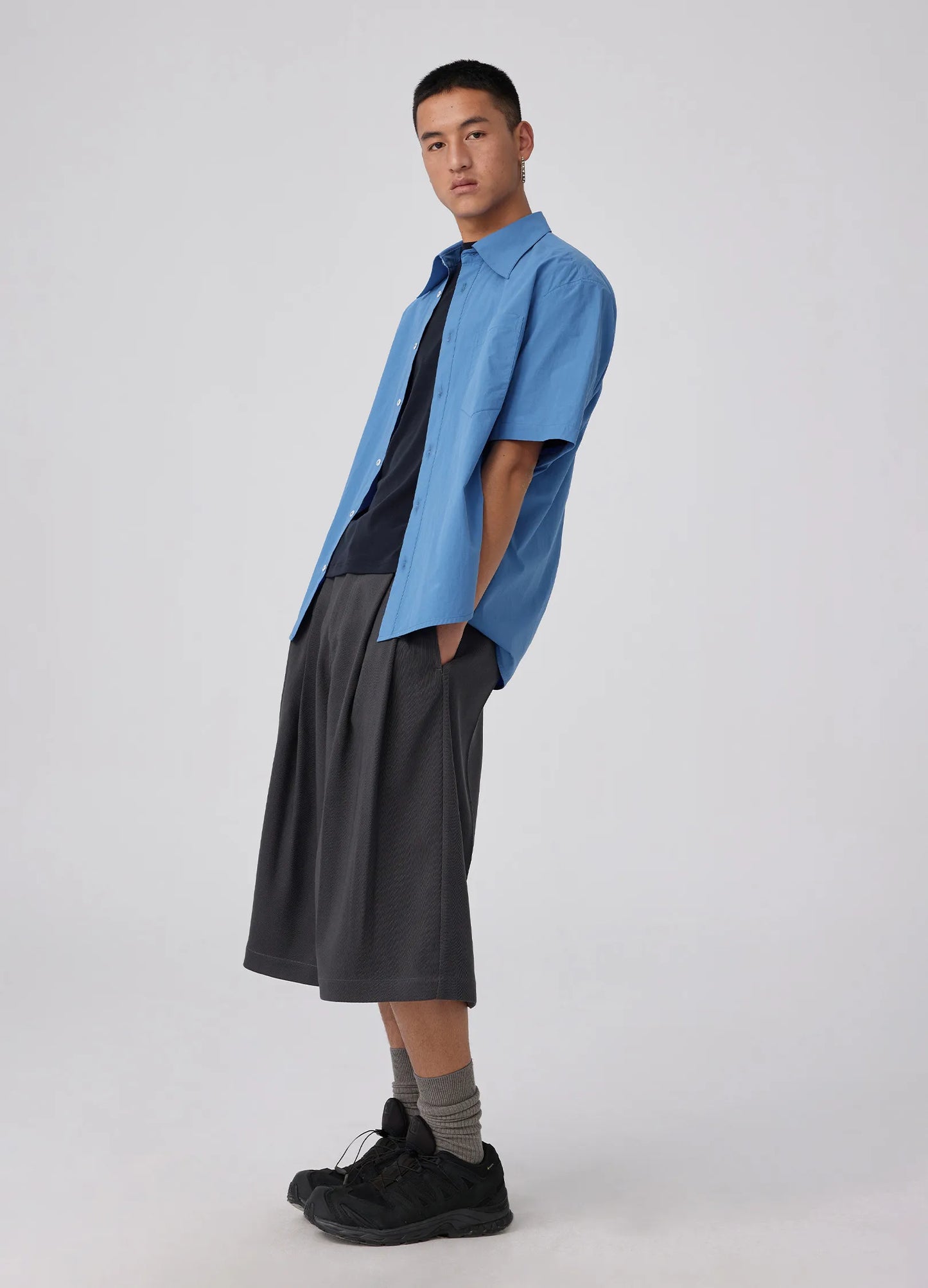 Pointed Collar SS Shirt