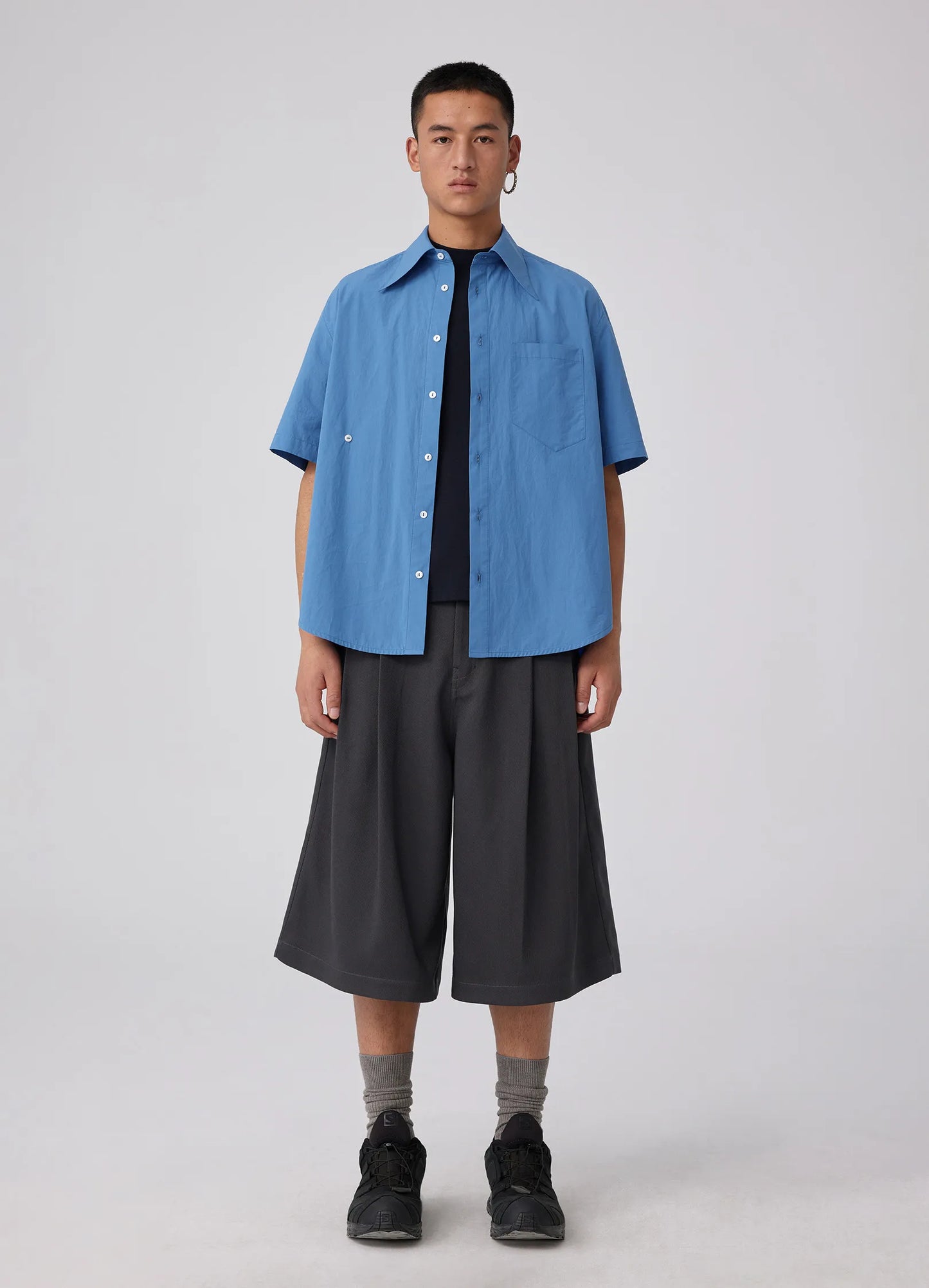 Pointed Collar SS Shirt