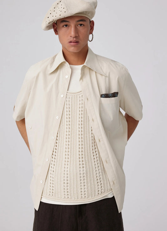 Pointed Collar SS Shirt