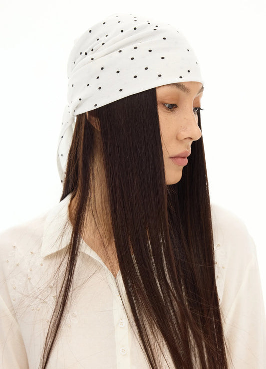 Polka Dot Knitted Bandana