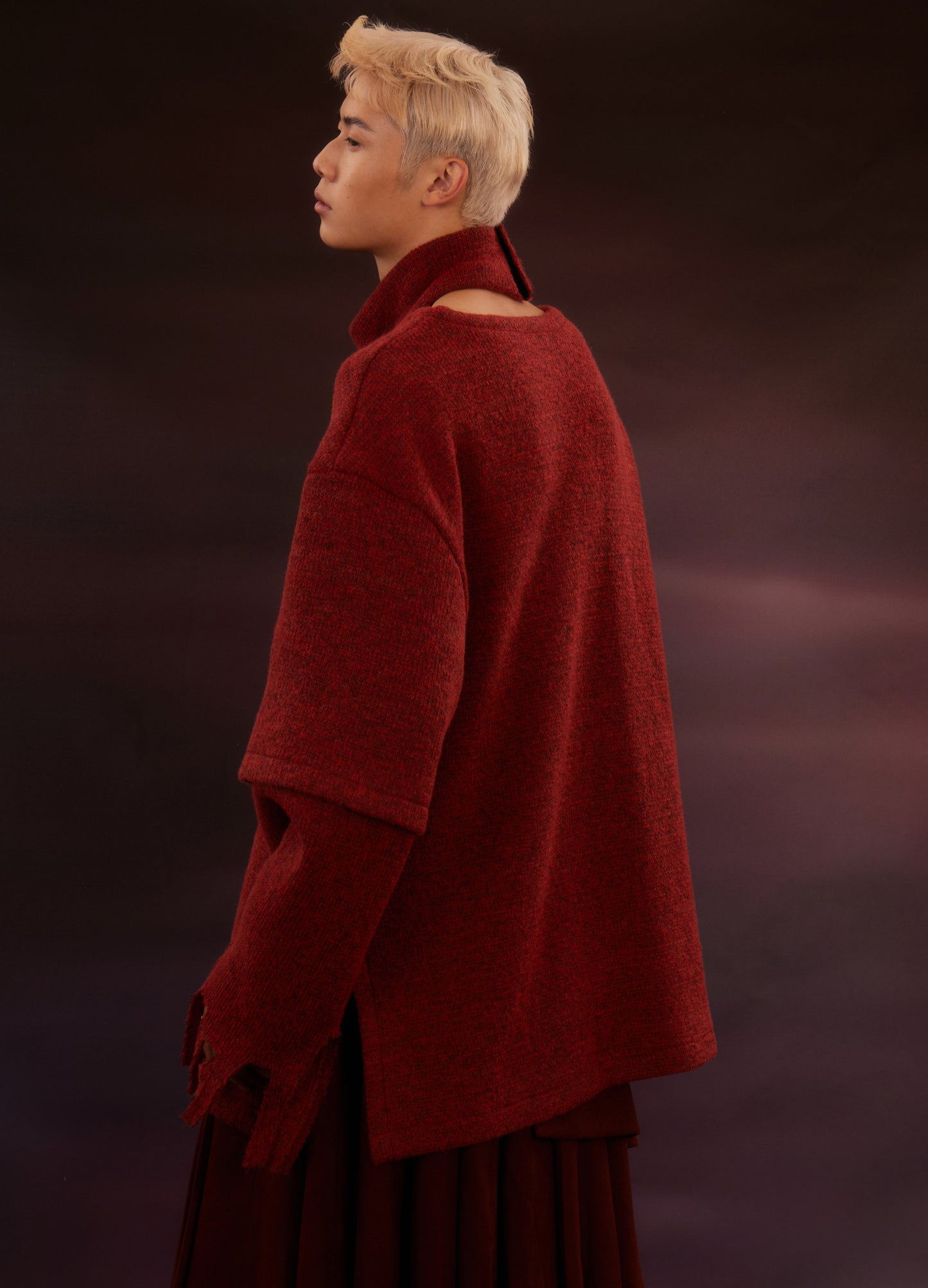 Raw Edge Turtleneck