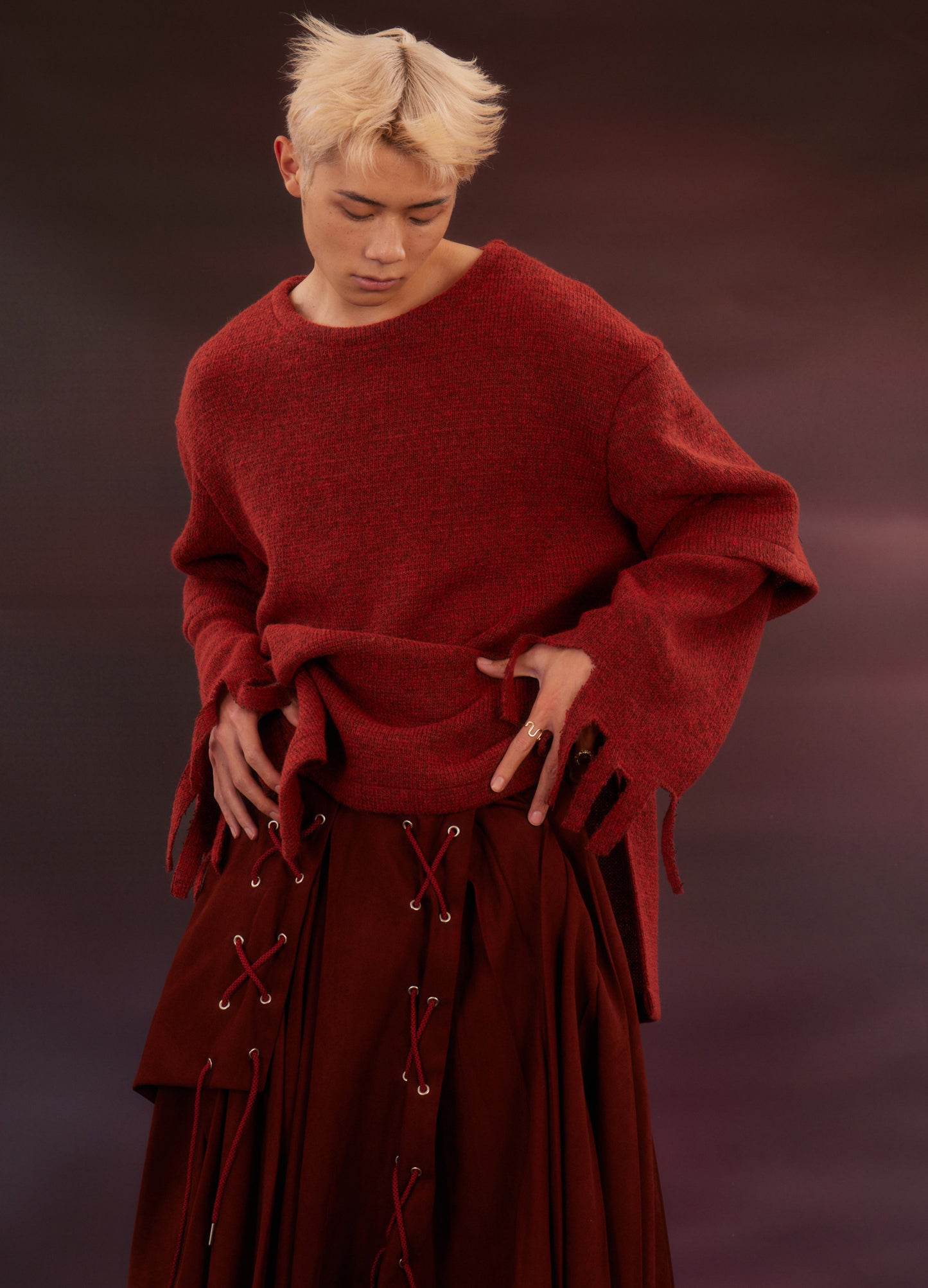 Raw Edge Turtleneck