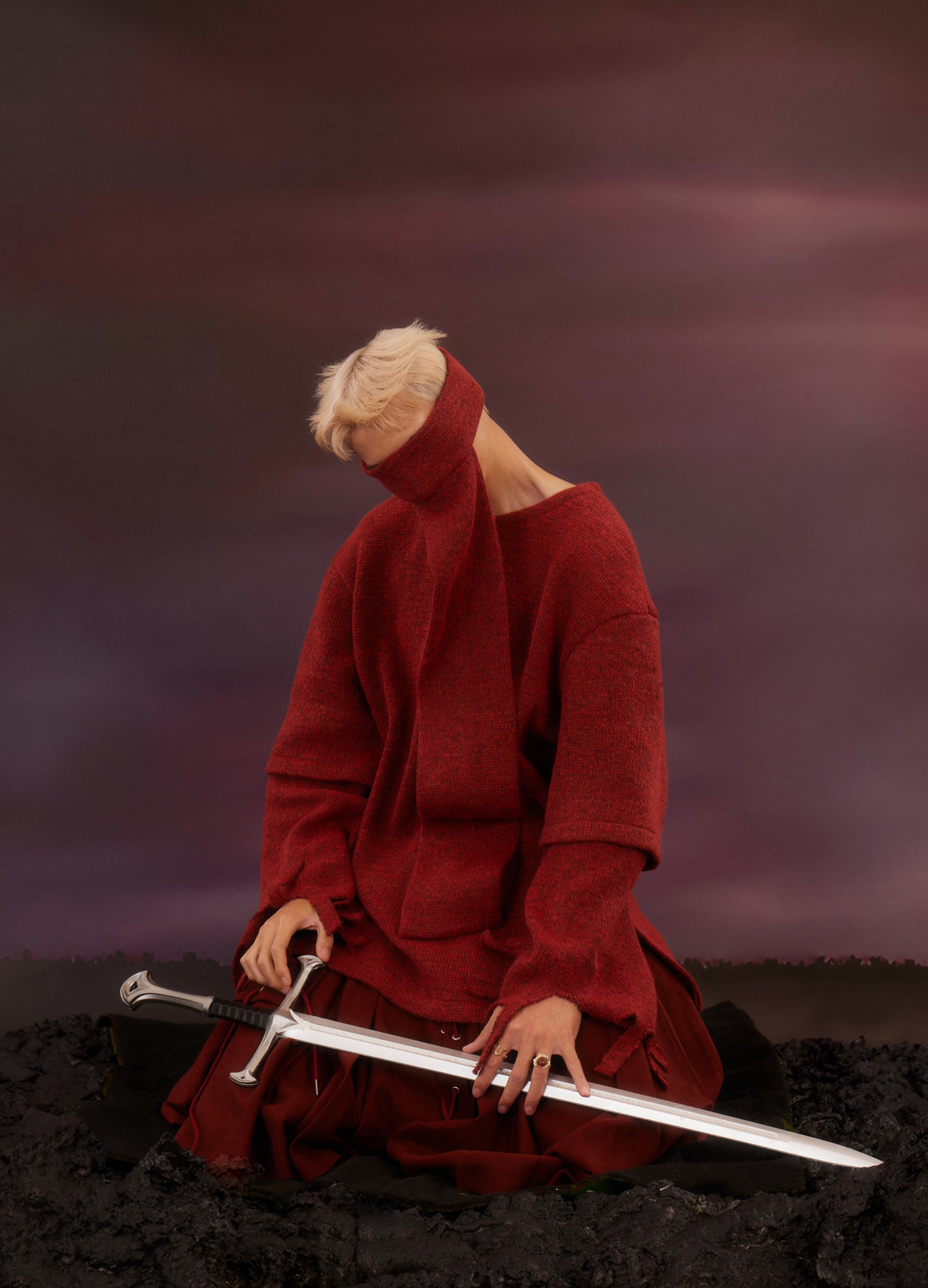 Raw Edge Turtleneck