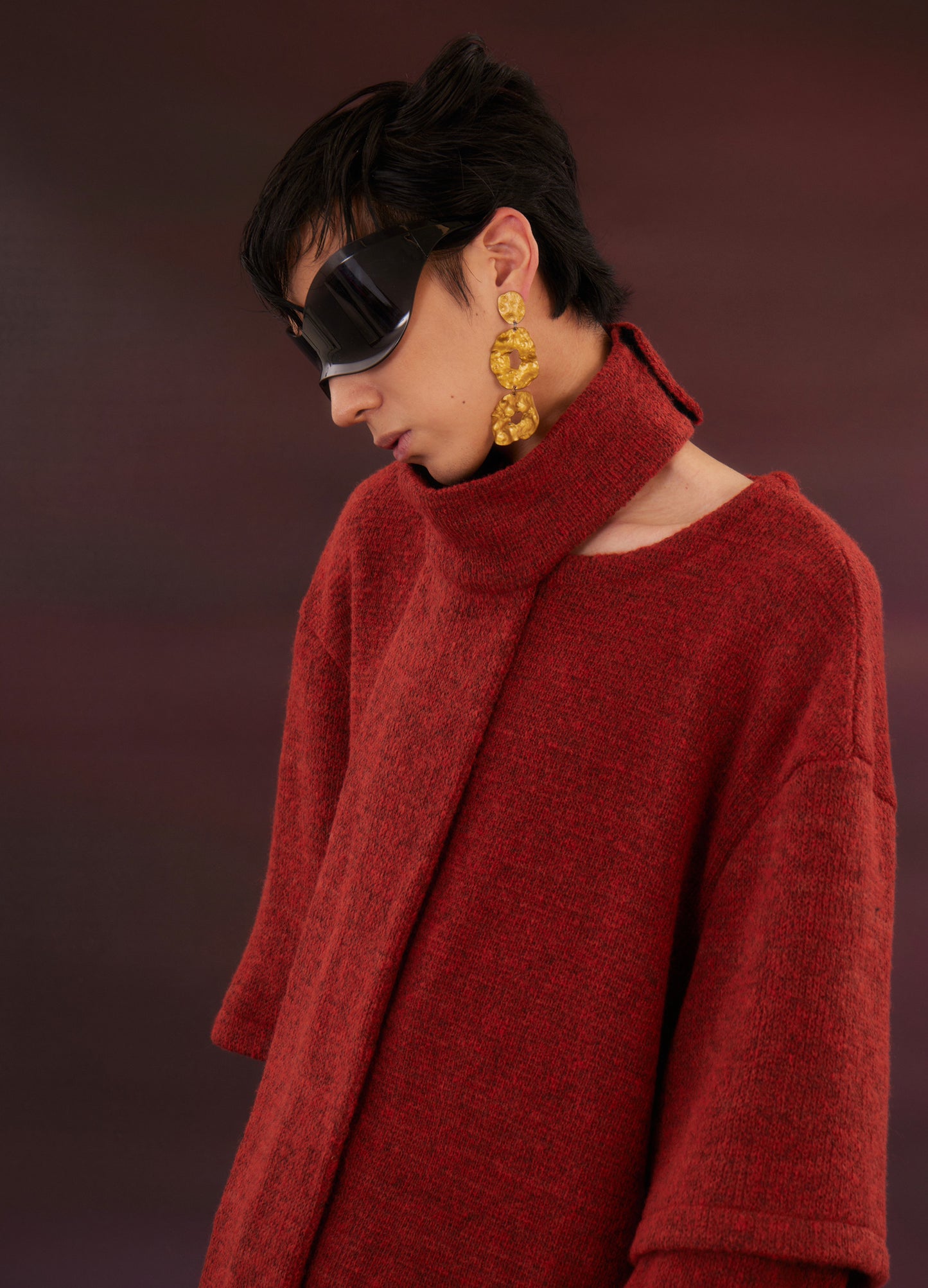 Raw Edge Turtleneck