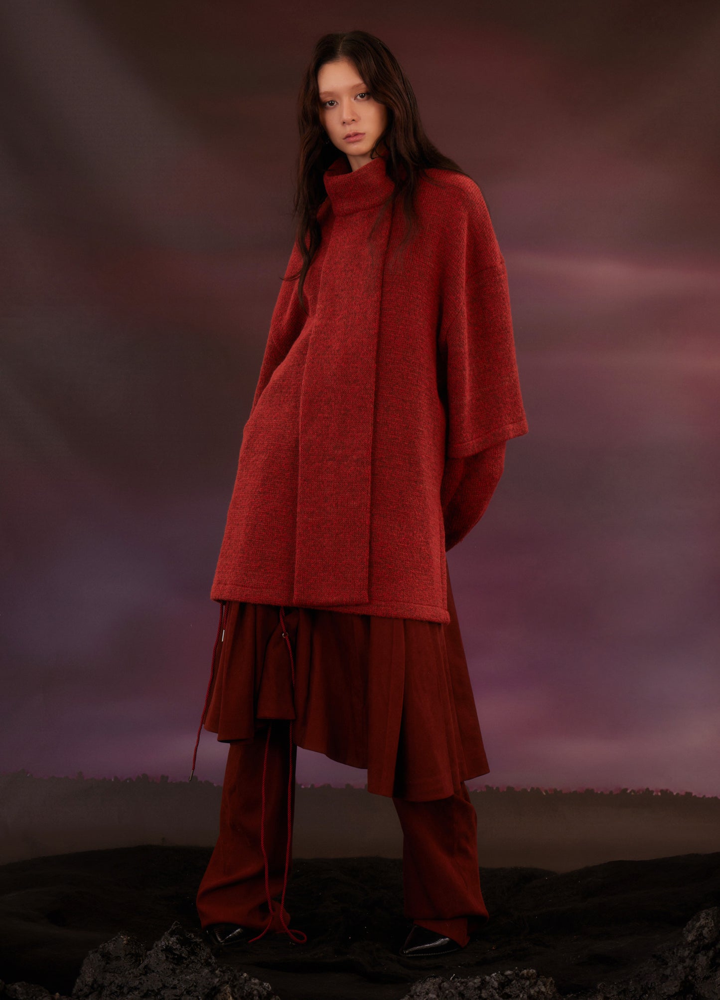 Raw Edge Turtleneck