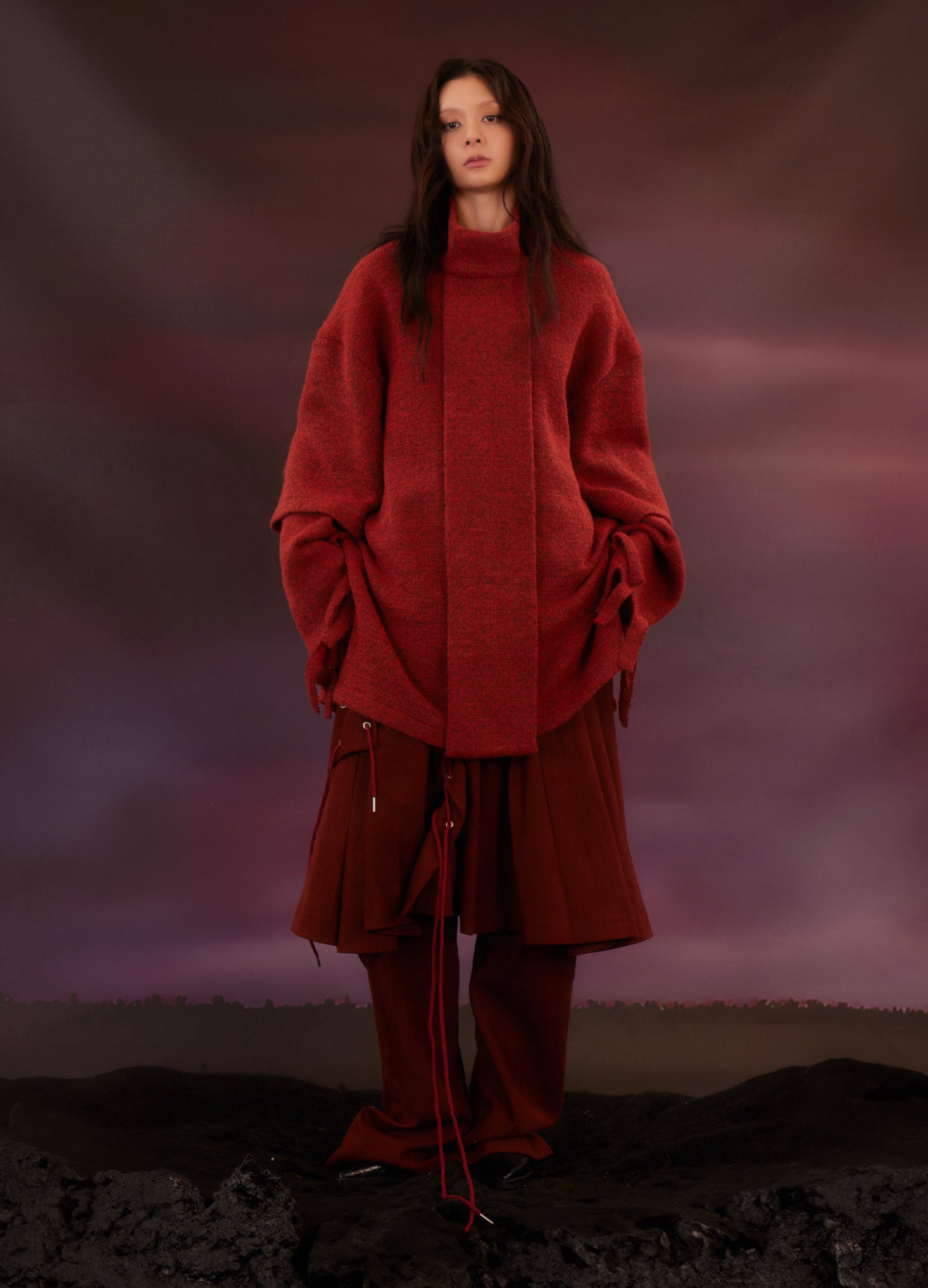Raw Edge Turtleneck