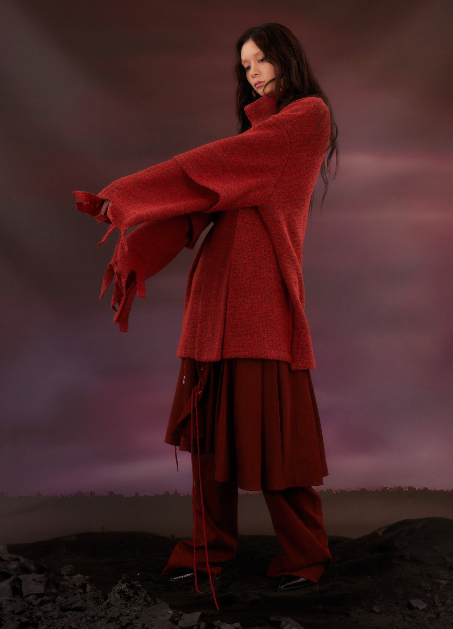 Raw Edge Turtleneck