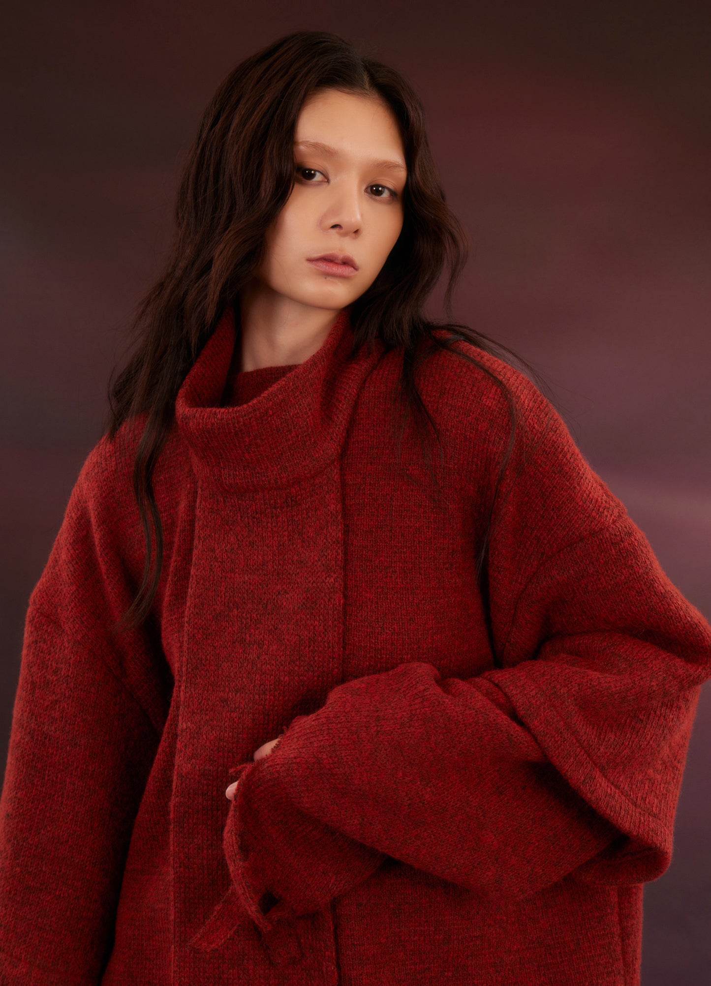 Raw Edge Turtleneck