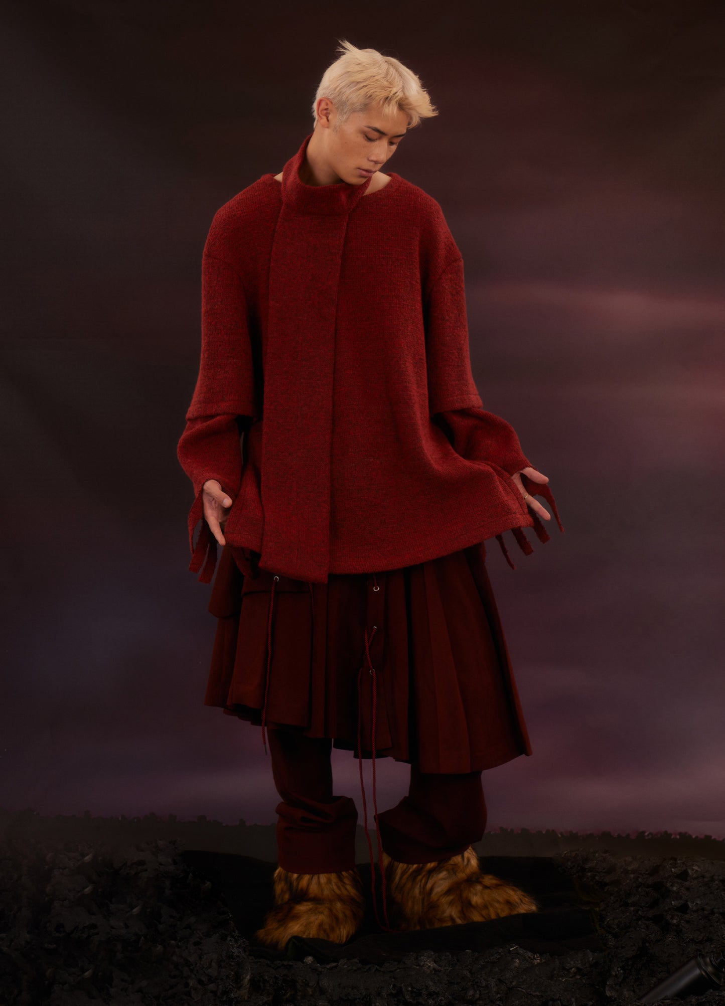 Raw Edge Turtleneck