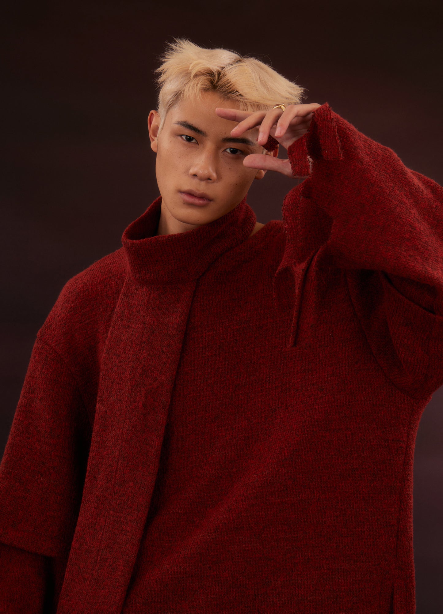 Raw Edge Turtleneck