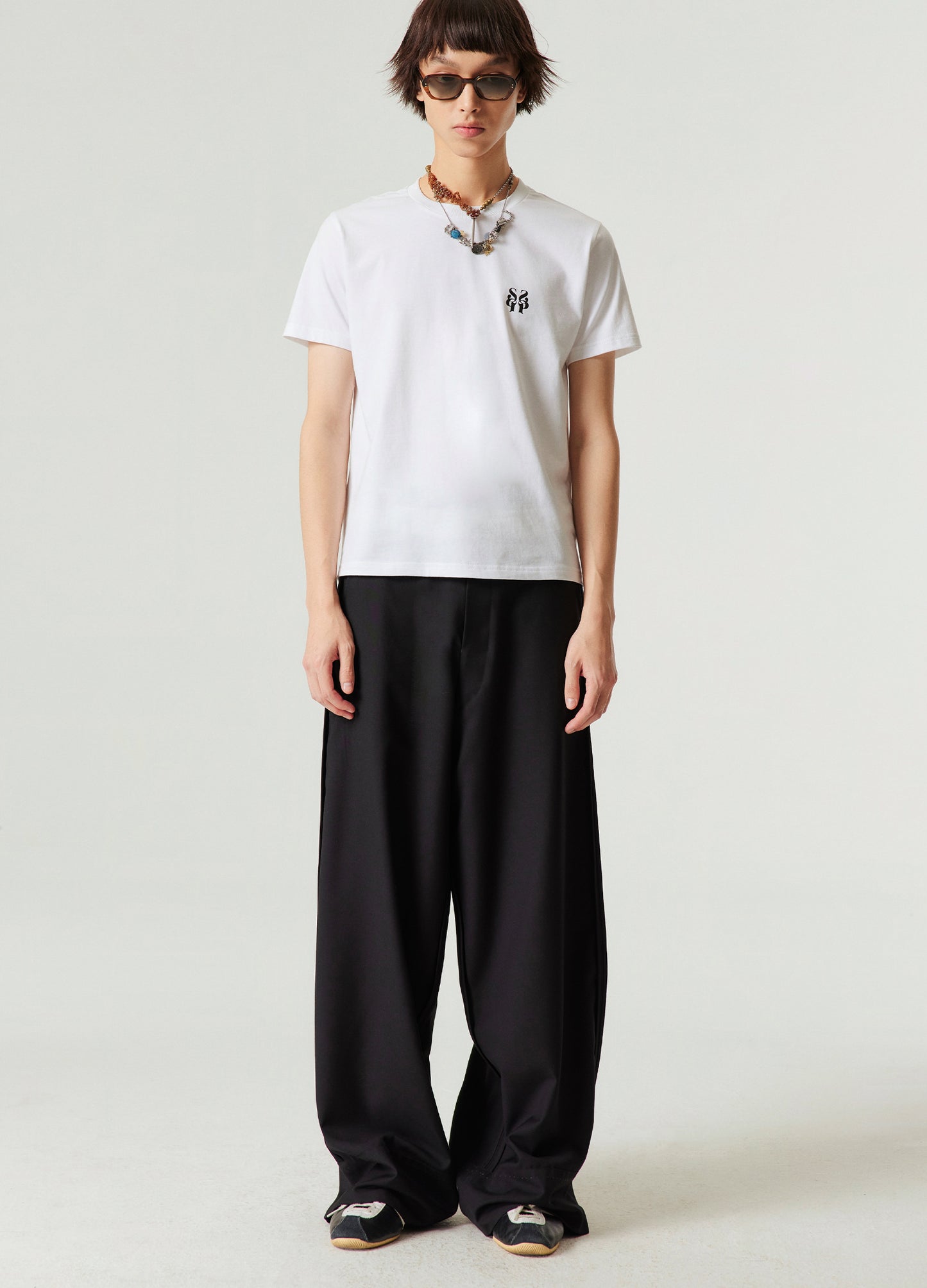 Reverse Seam Wide Leg Trousers