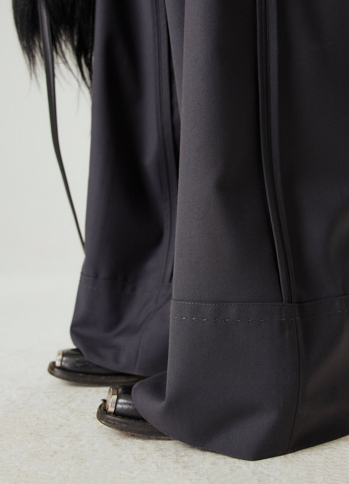 Reverse Seam Wide Leg Trousers