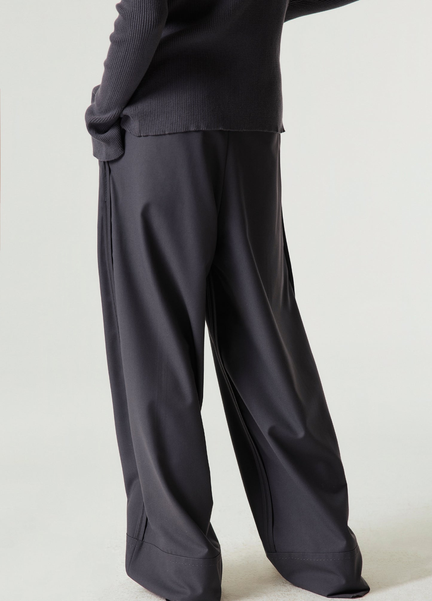 Reverse Seam Wide Leg Trousers