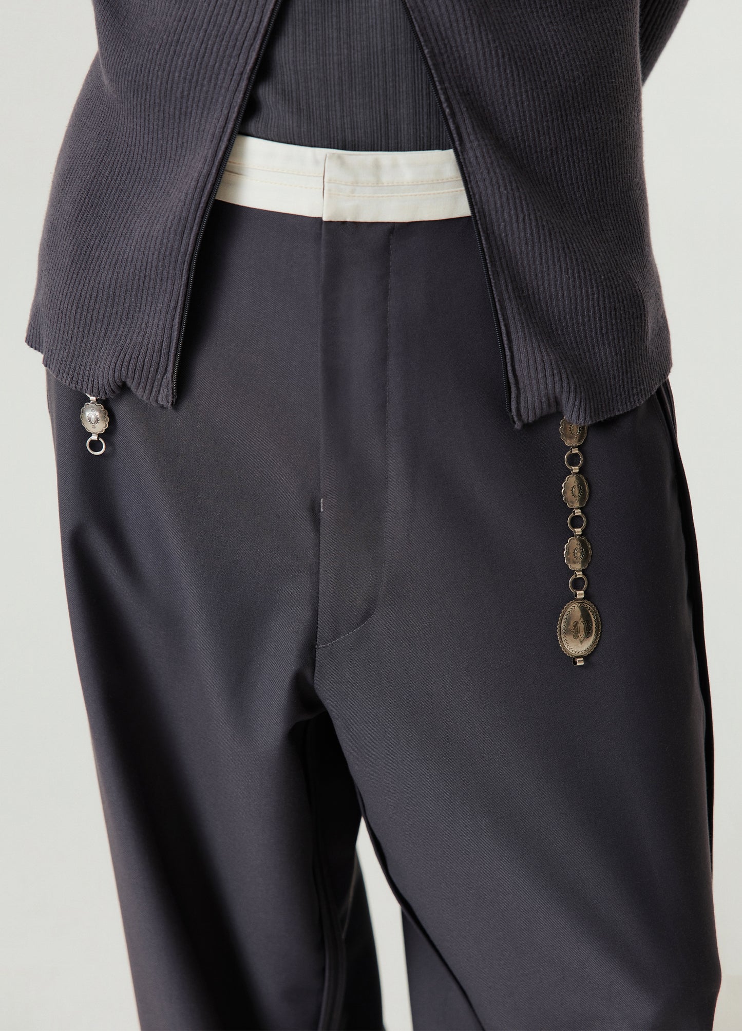 Reverse Seam Wide Leg Trousers