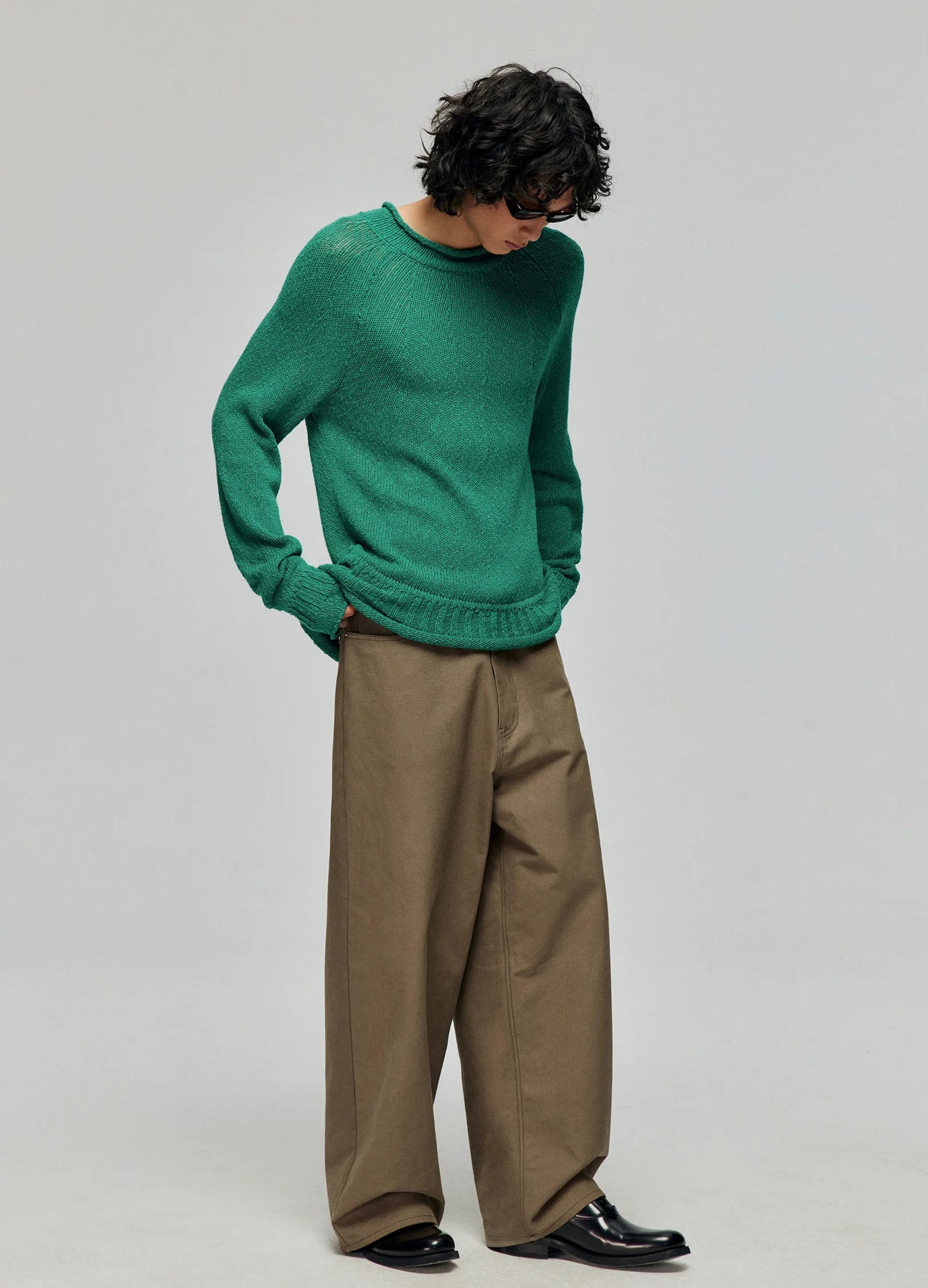 Rolled Edge Knit Sweater