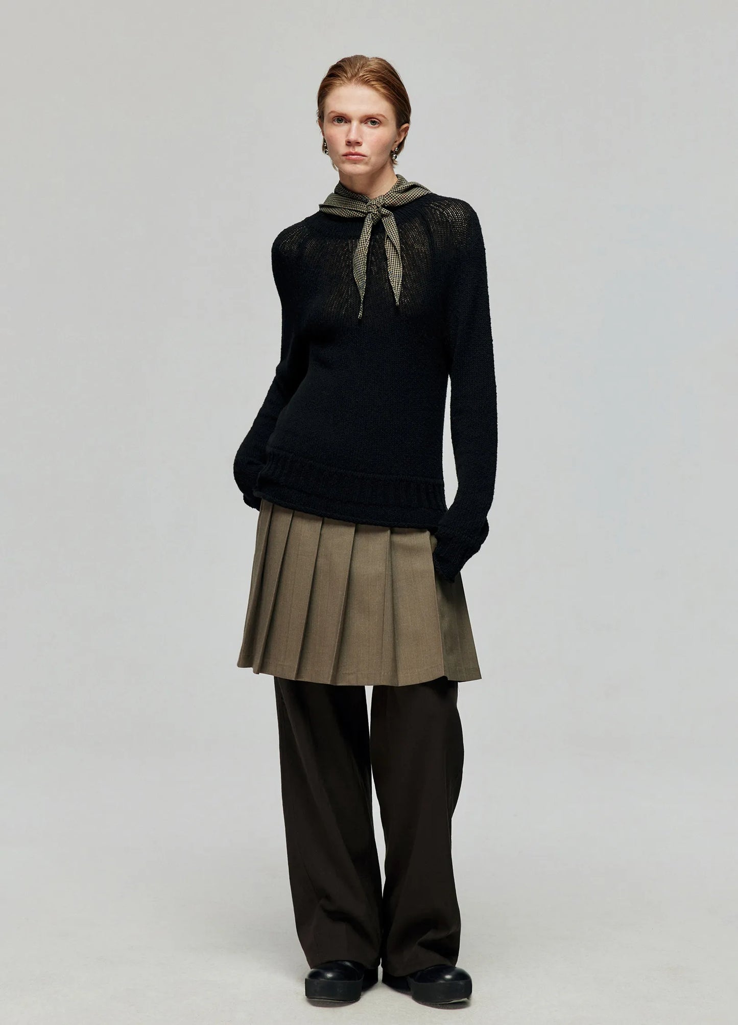 Rolled Edge Knit Sweater