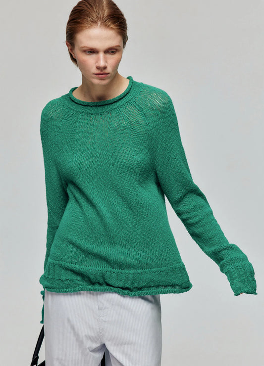 Rolled Edge Knit Sweater