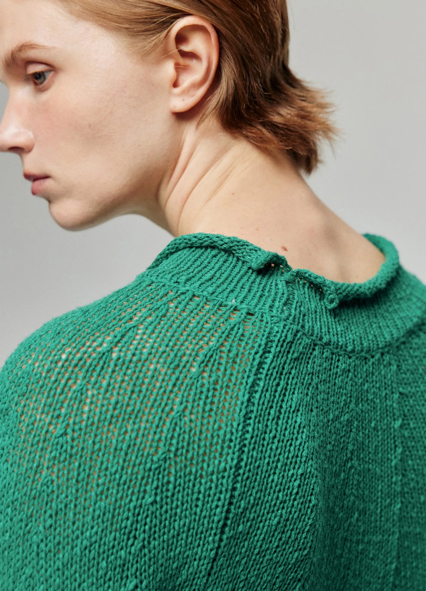 Rolled Edge Knit Sweater