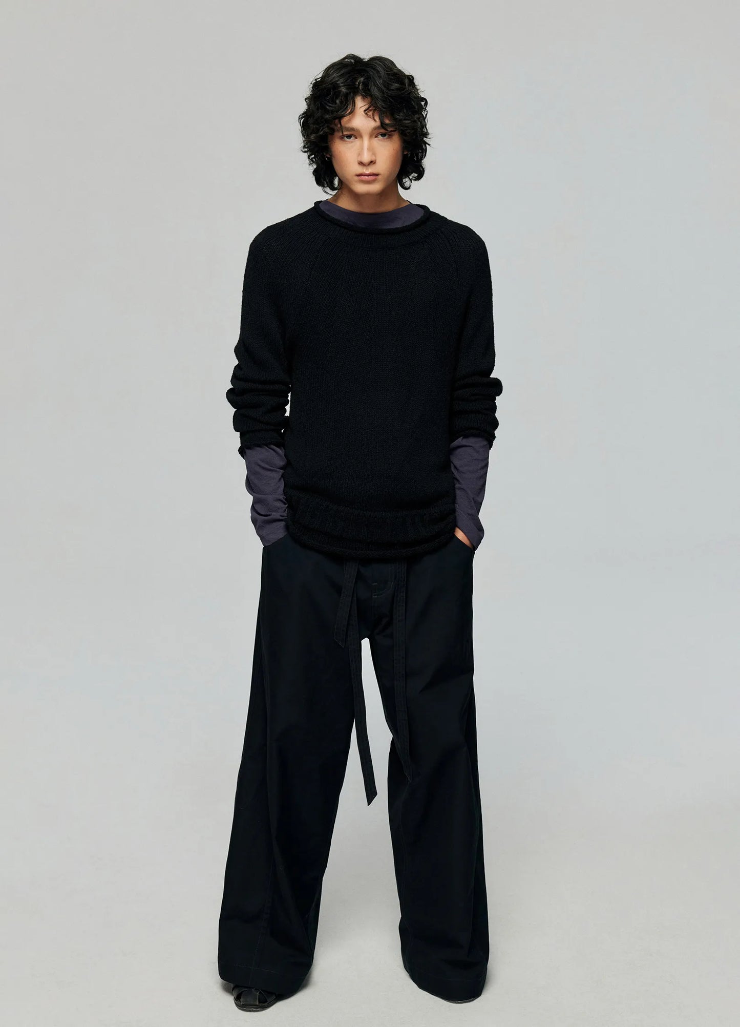 Rolled Edge Knit Sweater